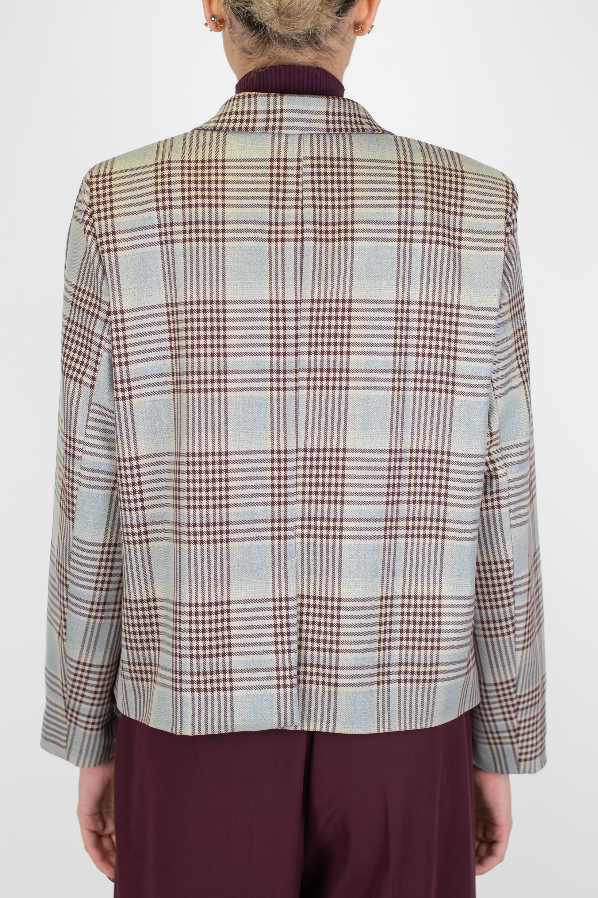 Tensione in - Giacca crop fantasia principe di galles