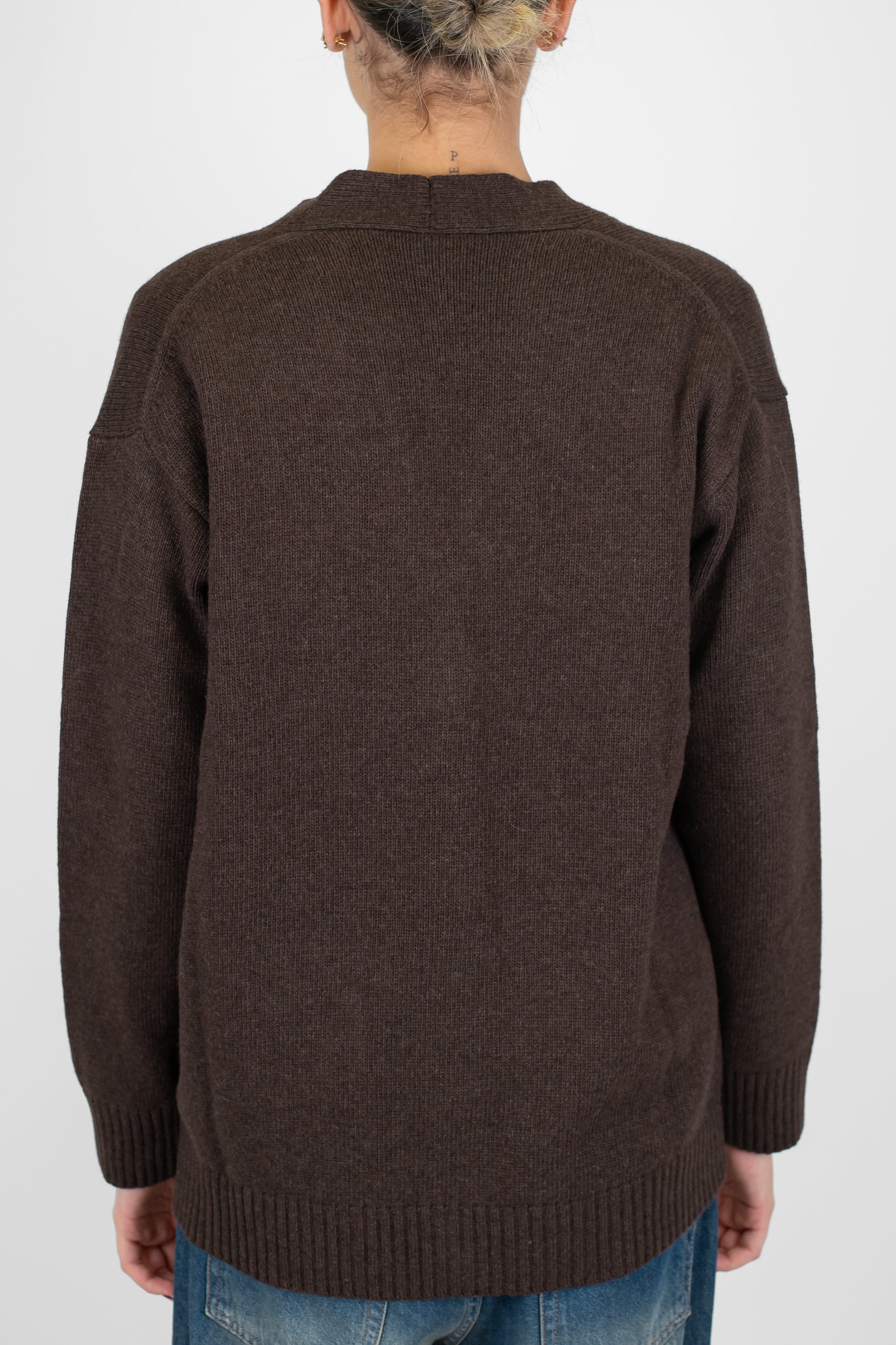 Tensione in - Cardigan quattro bottoni in misto lana e cashmere