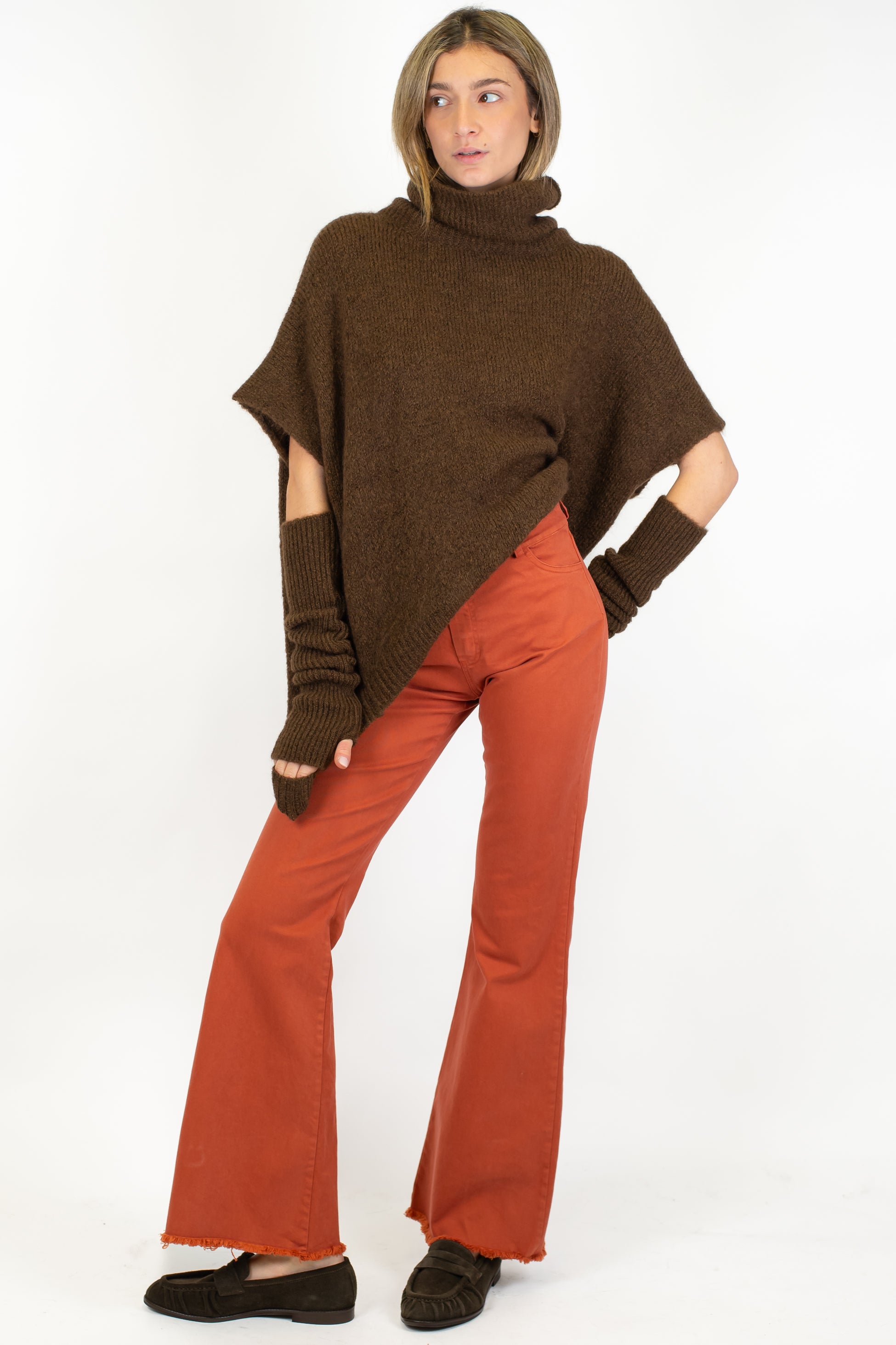 Motel - Pantalone a zampa in cotone invernale