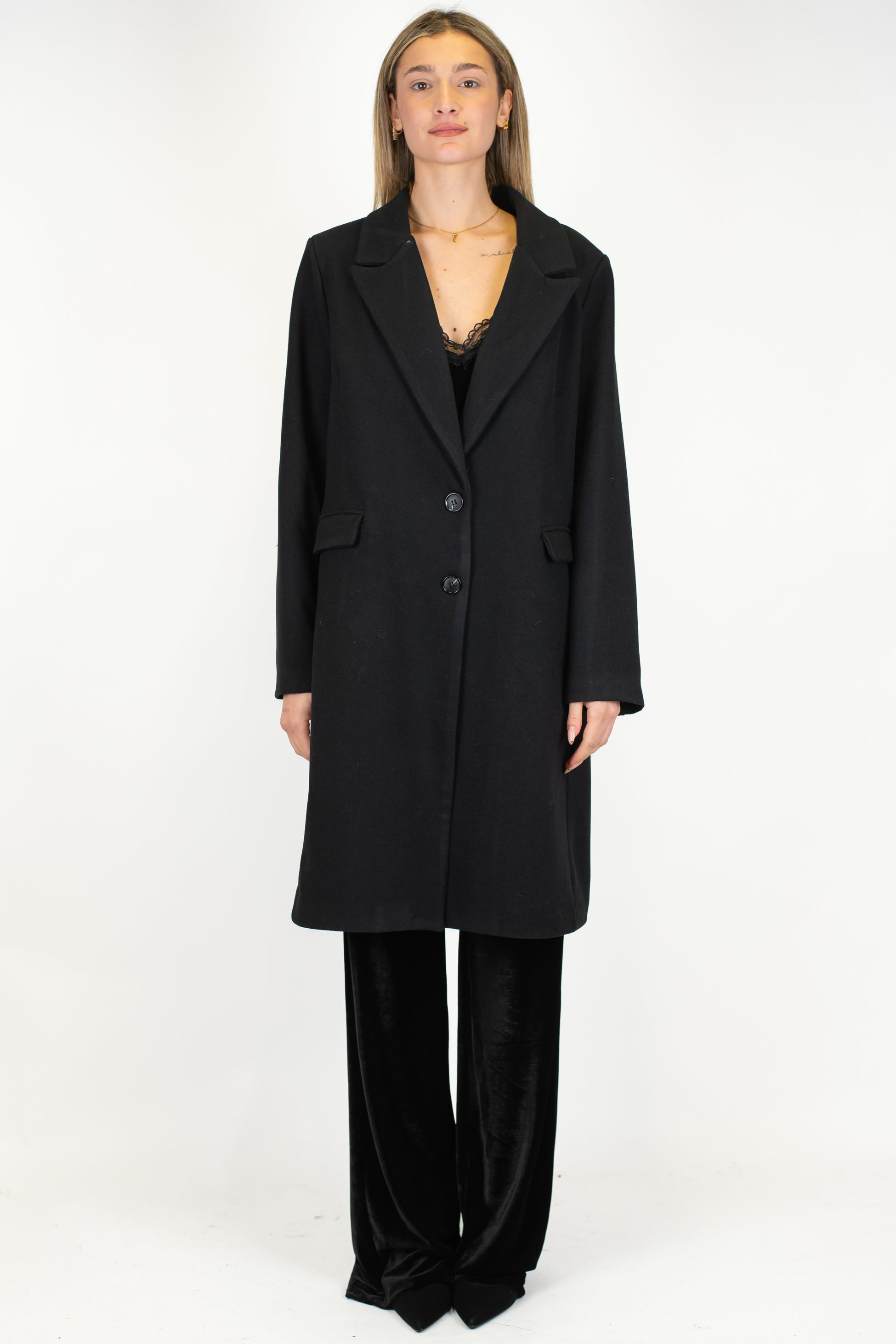 Haveone - Cappotto monopetto in misto lana
