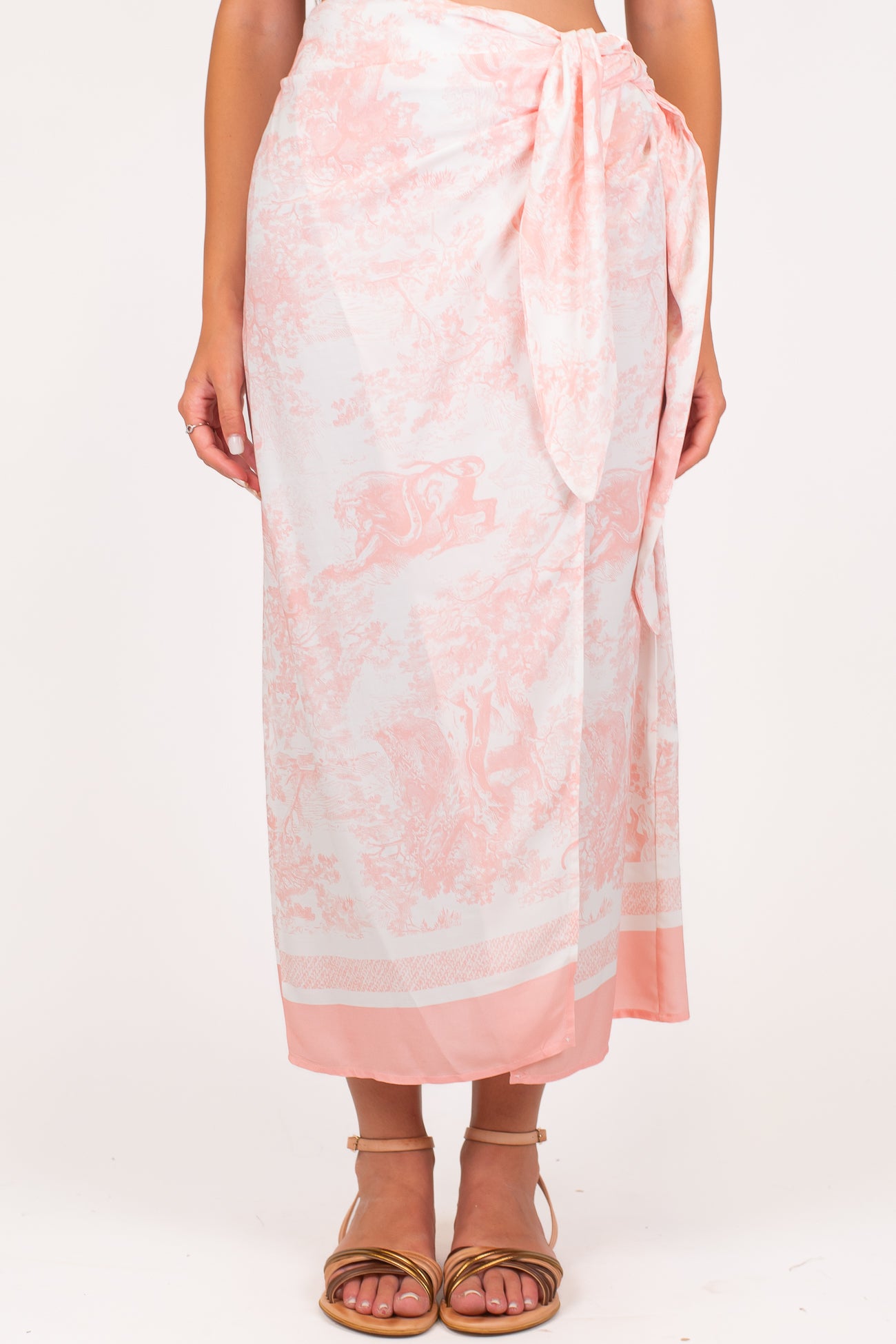 Tensione in - Gonna pareo fantasia toile de jouy in viscosa leggera