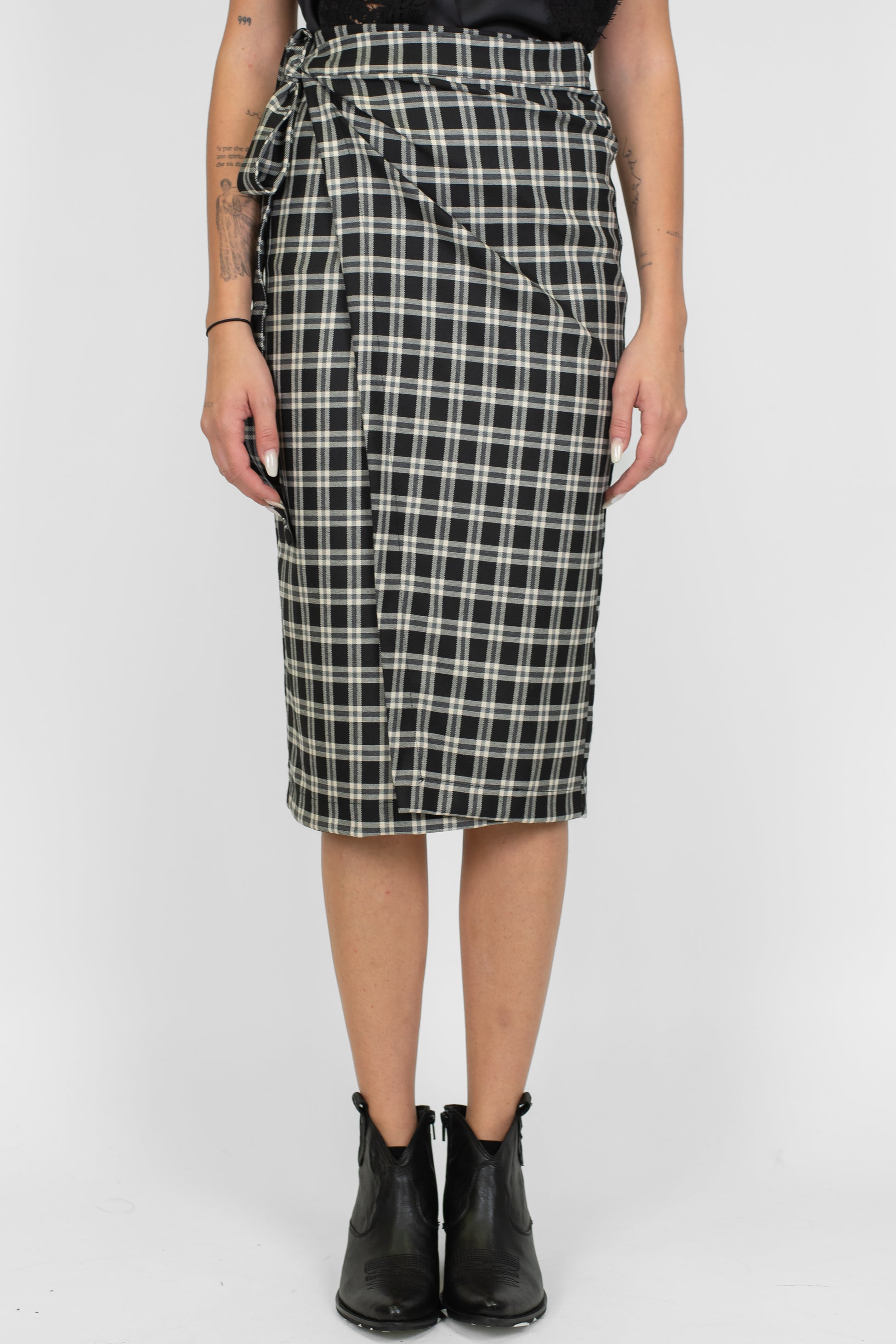 Maryley - Gonna longuette a portafoglio fantasia check