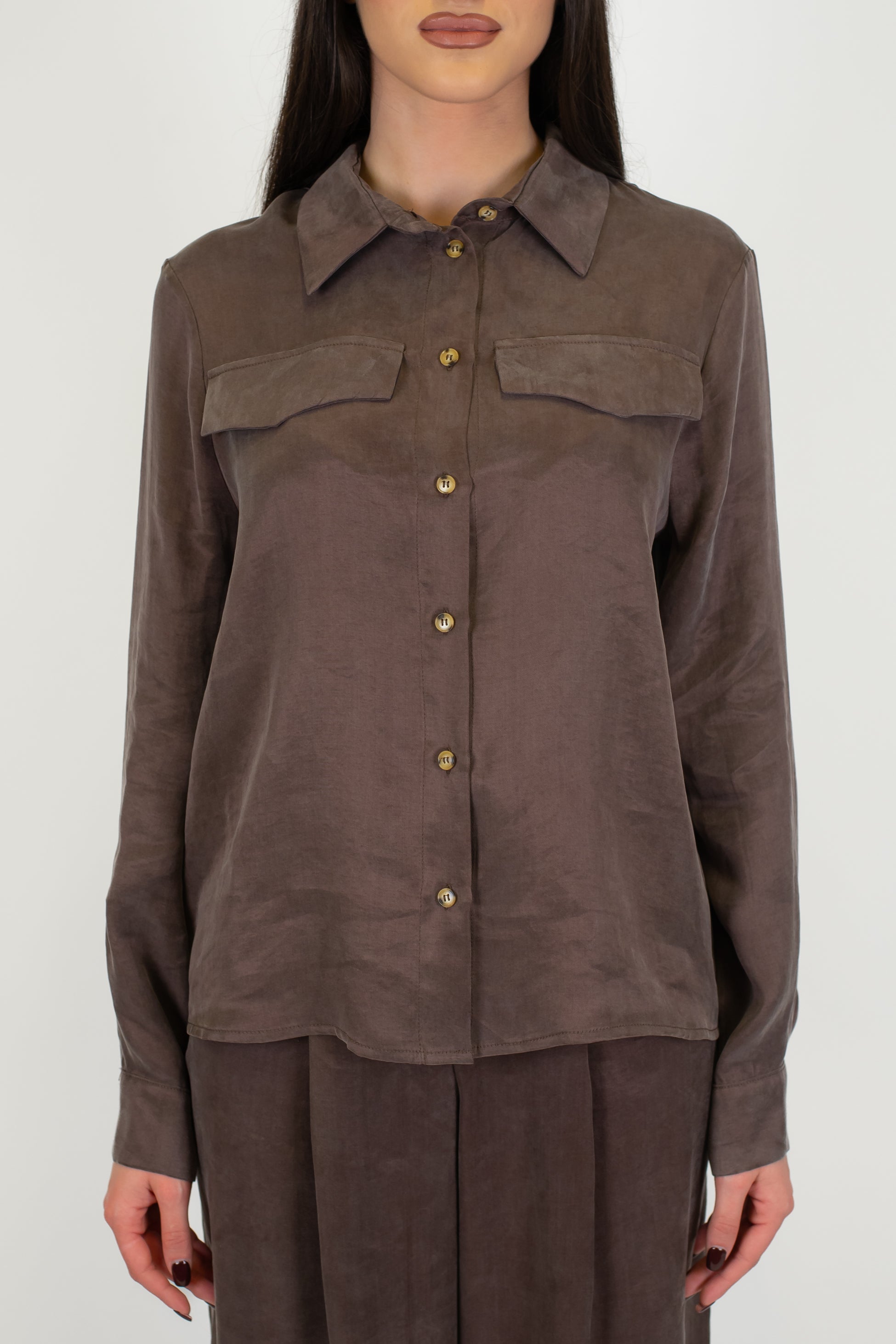 Motel - Camicia in lyocell effetto seta