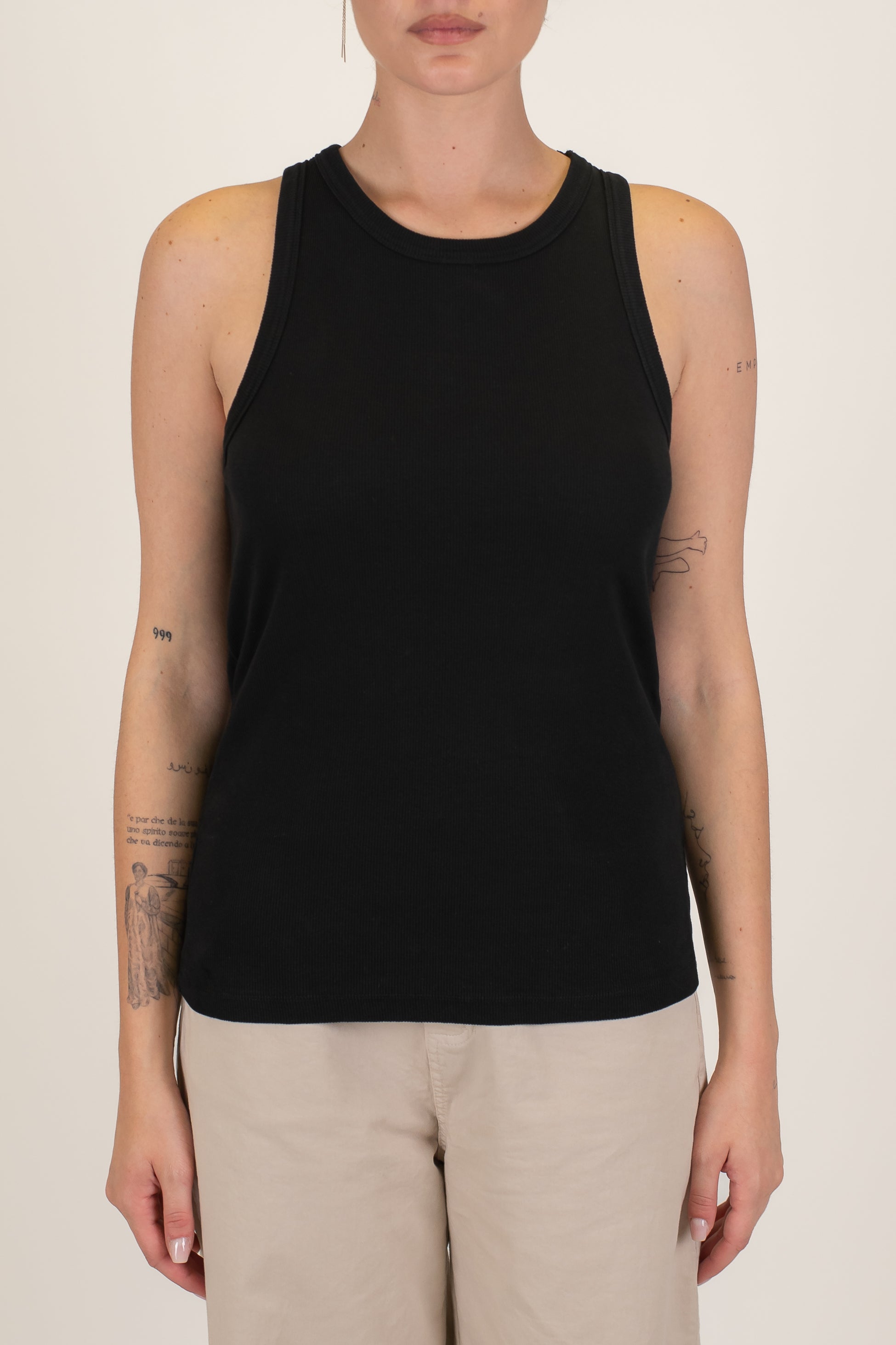 Tensione in - Canotta a costine in cotone