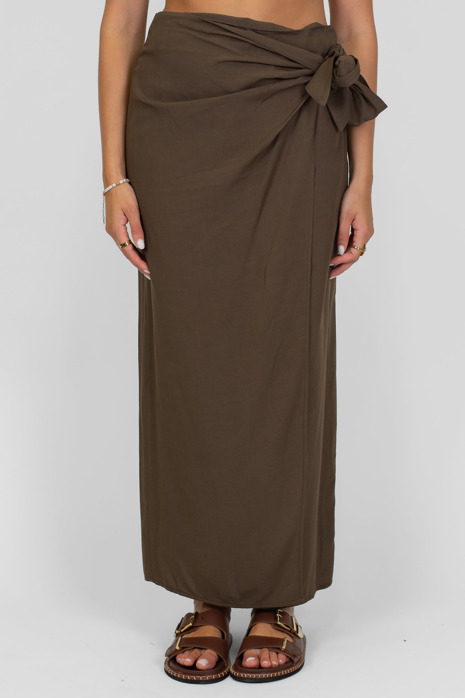 Tensione in - Gonna pareo in misto viscosa e lino