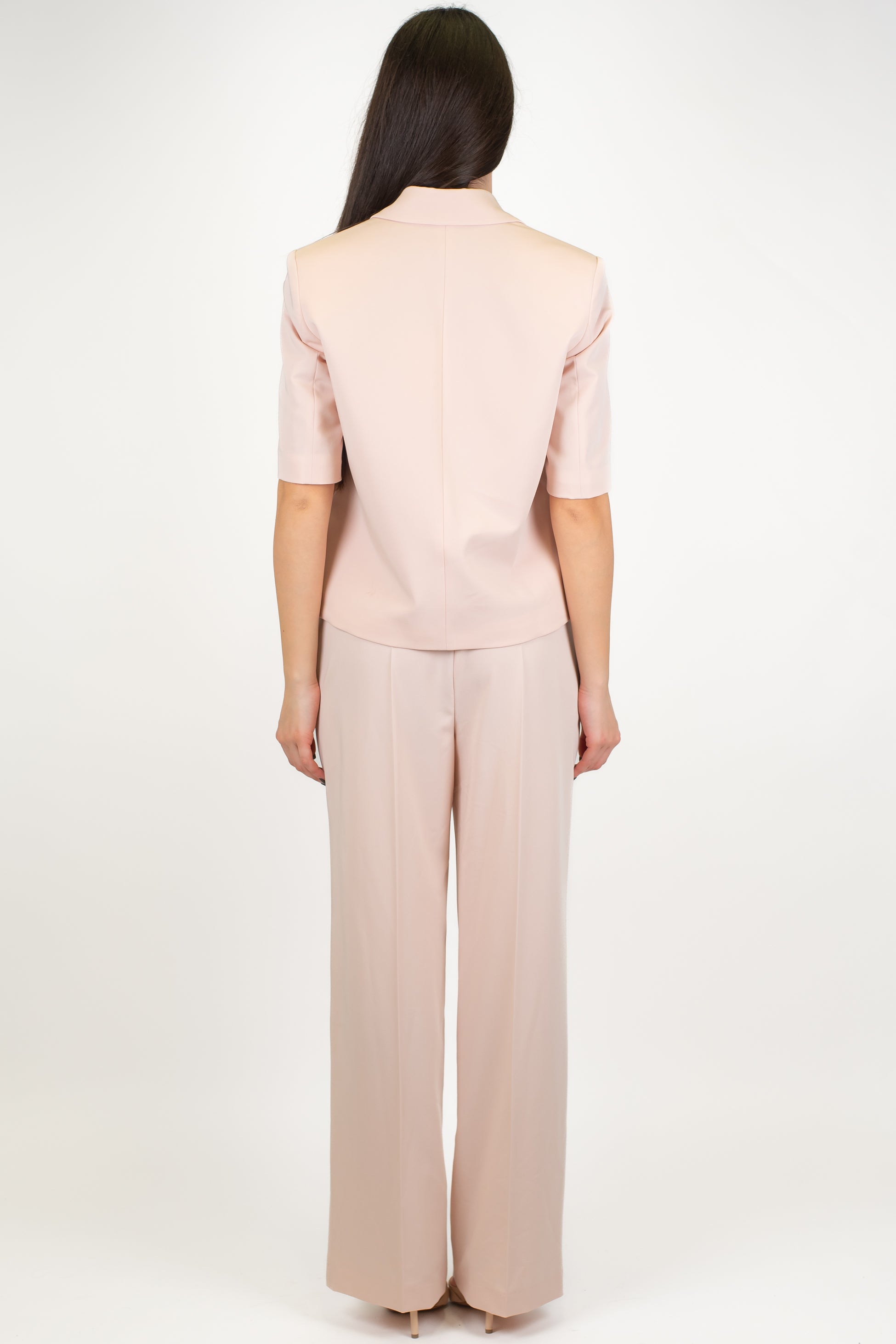 Motel - Tailleur con giacca mezzamanica e pantalone palazzo