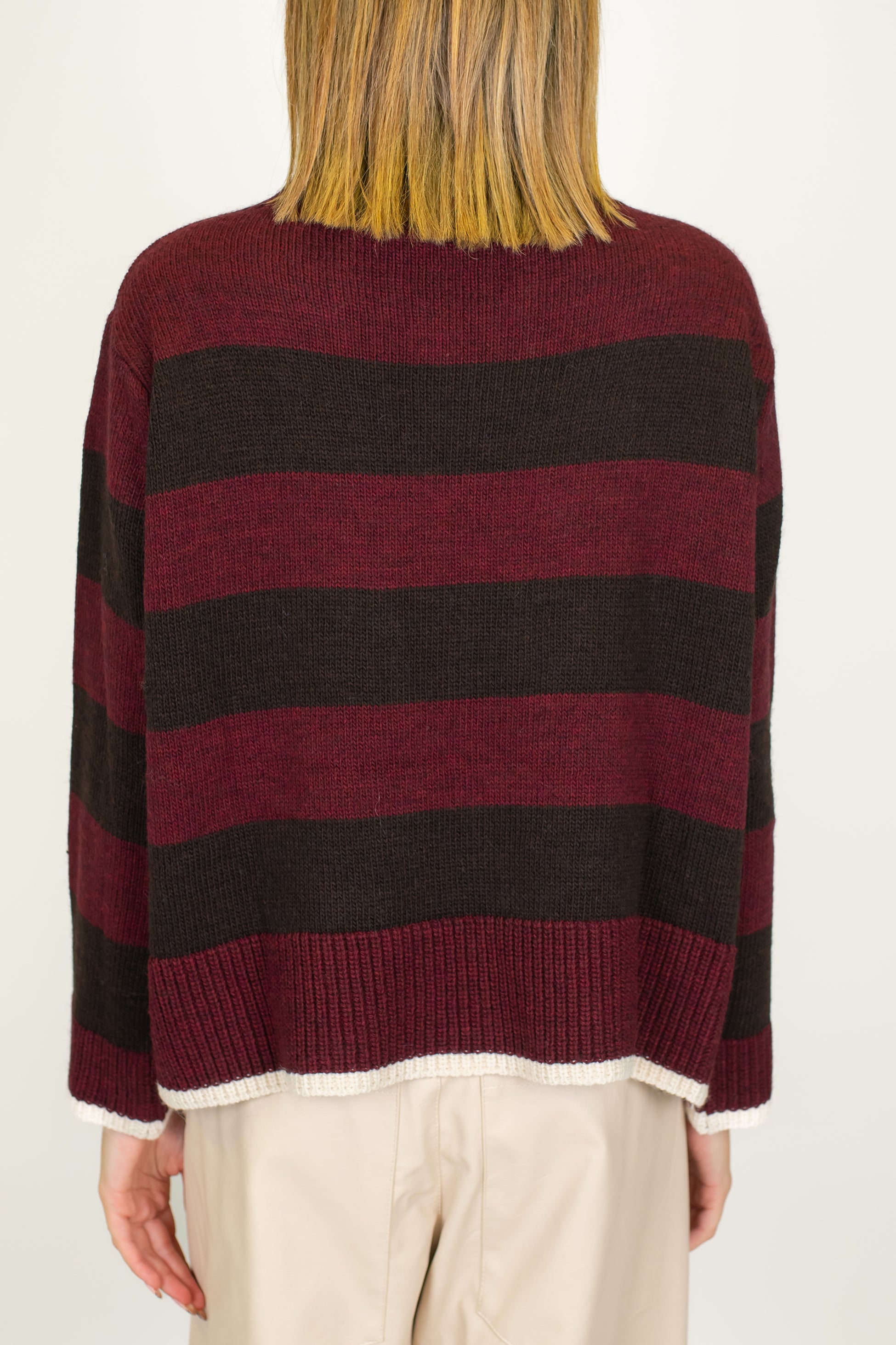 Motel - Lupetto fantasia a righe con fondo a contrasto