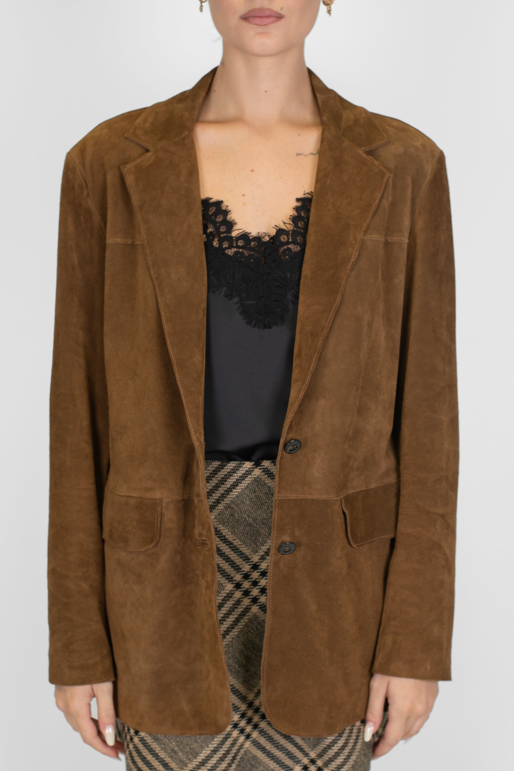 Maryley - Giacca over in vero camoscio