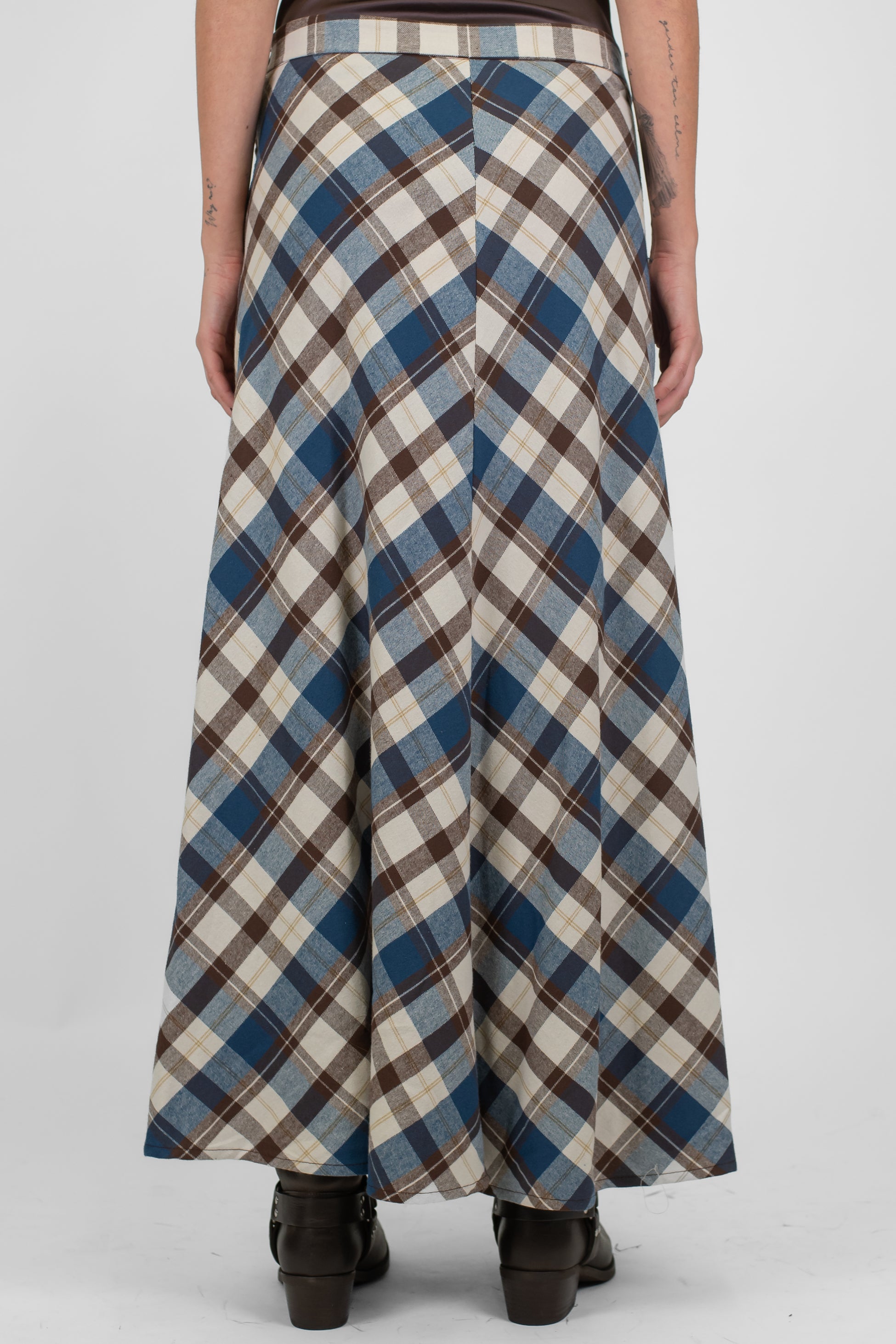 Motel - Gonna fantasia quadri con nodo maniche sul fronte