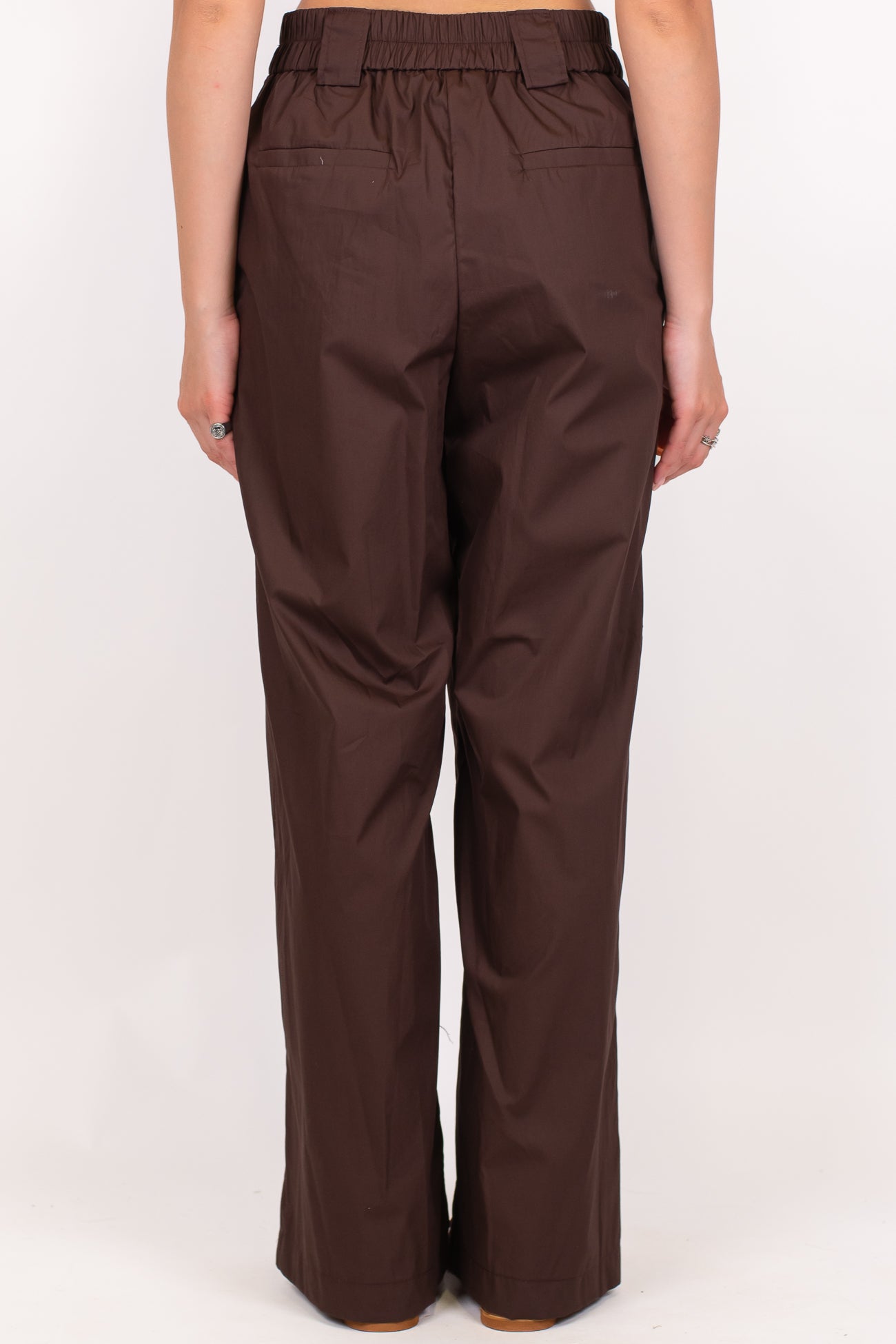 Tensione in - Pantalone palazzo in cotone leggero tela paracadute con elastico sul retro