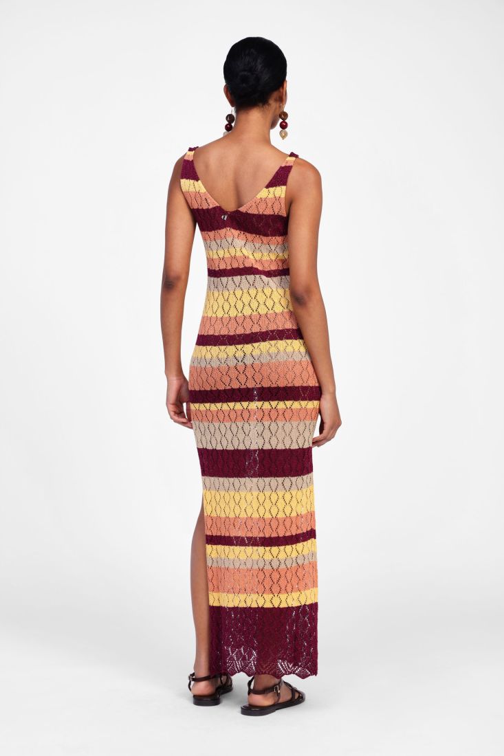 Dixie - Abito lungo multicolor con bretelle