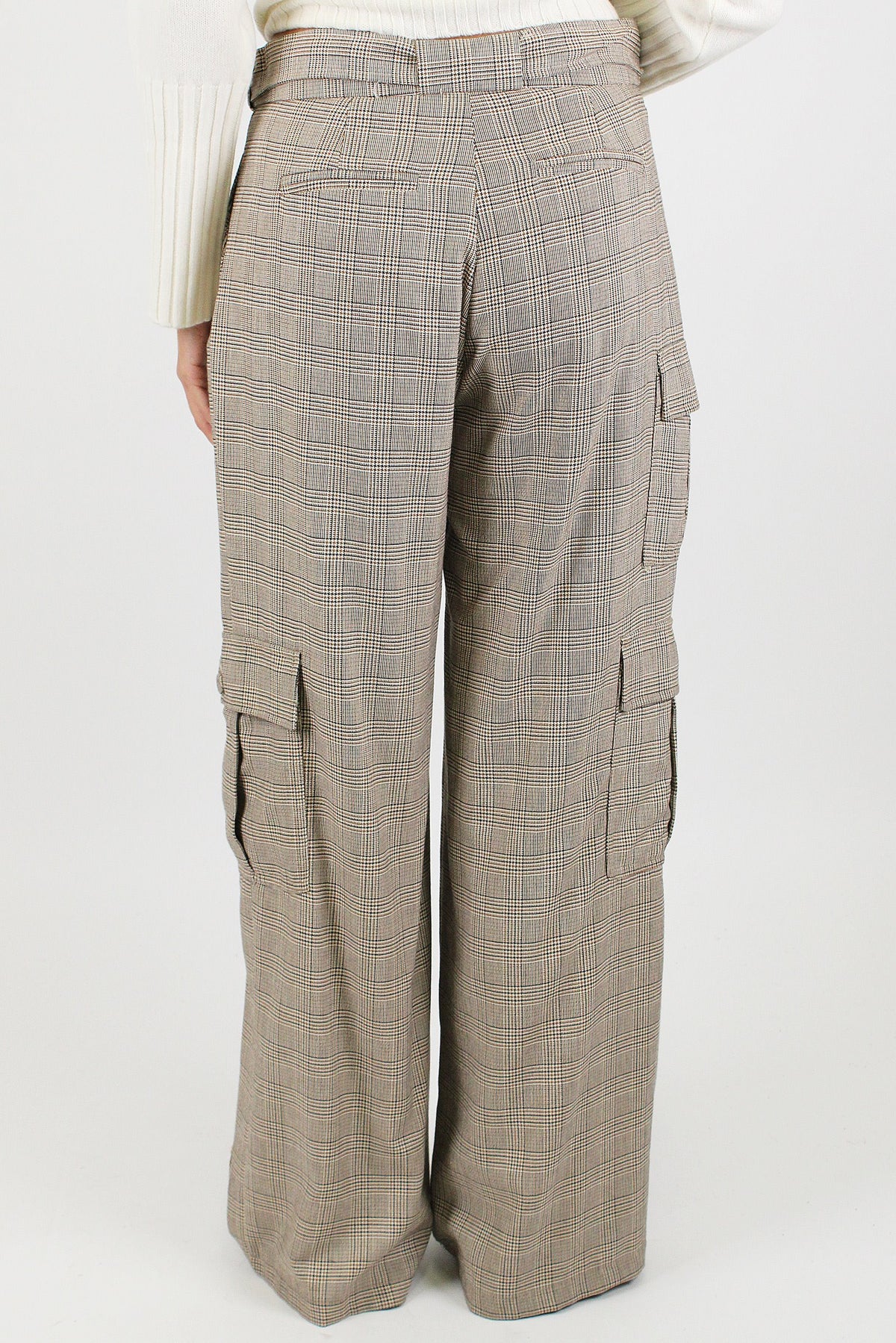 Souvenir - Pantalone palazzo cargo fantasia principe di galles