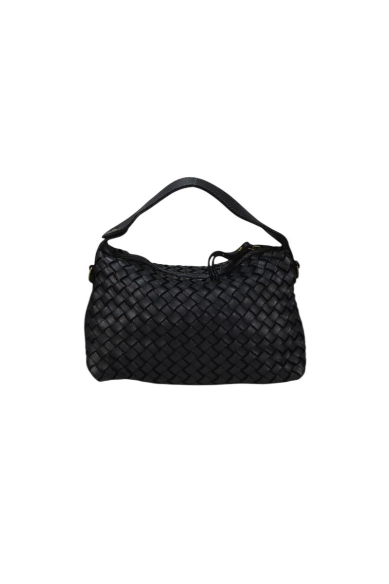 Borsa piccola a mano in pelle intrecciata vintage