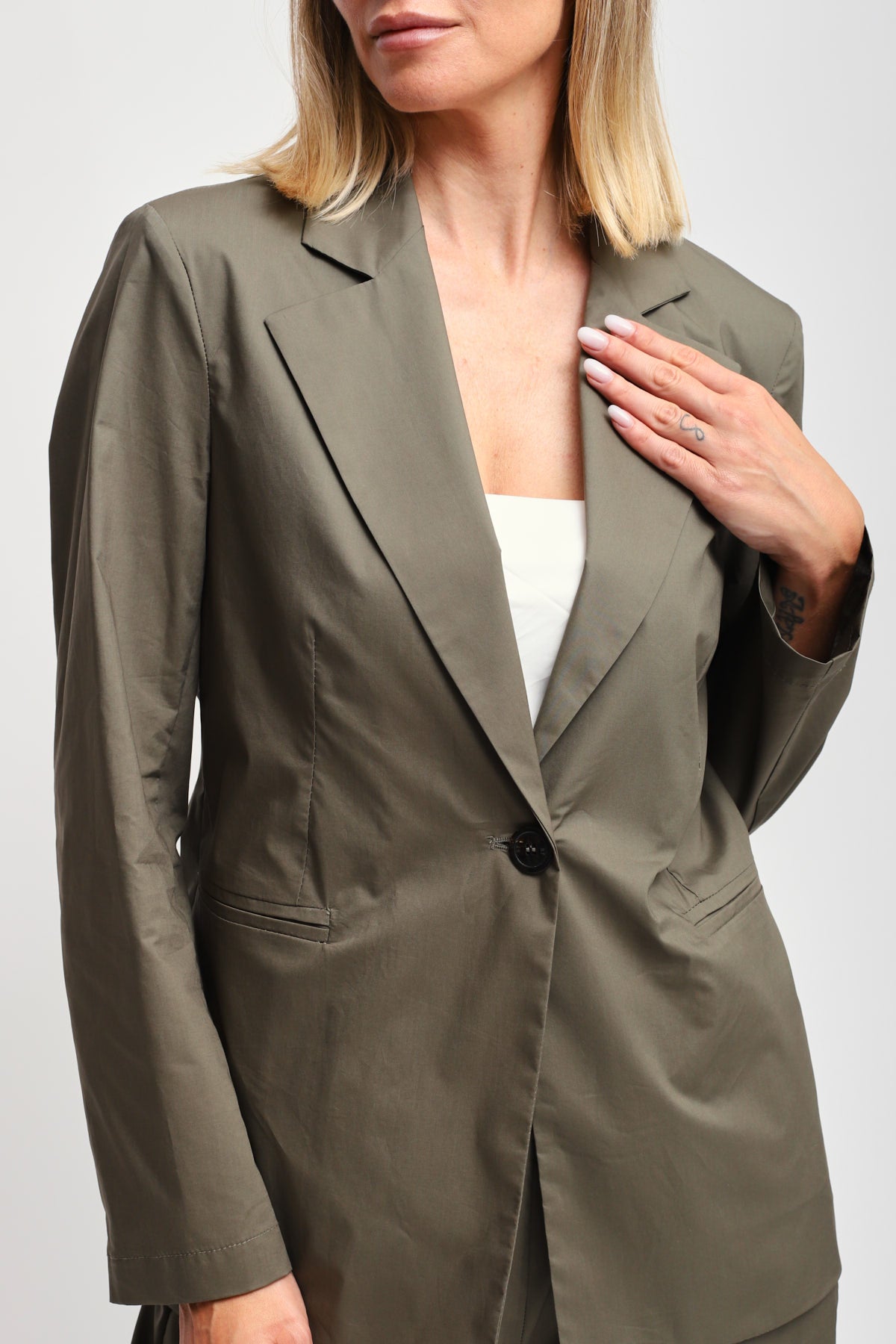 Maryley - Giacca monopetto sfoderata in tela paracadute