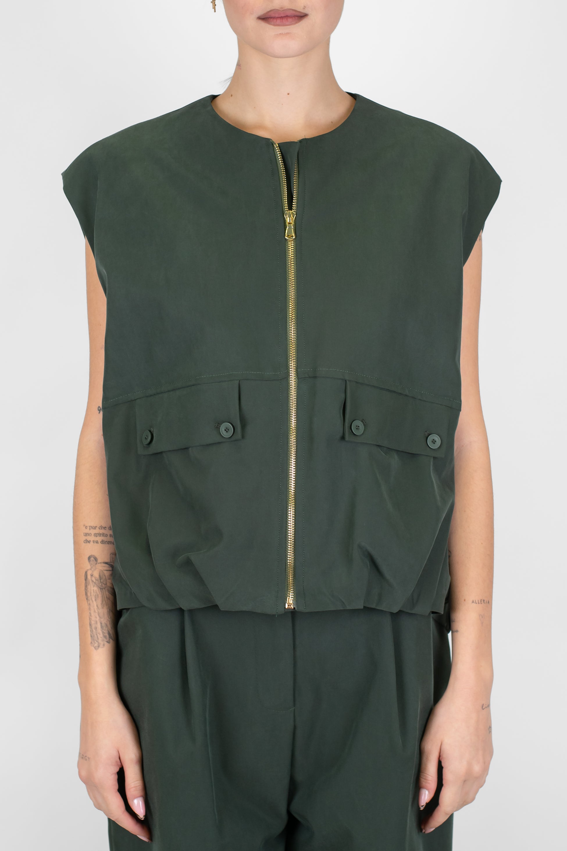 Dixie - Gilet con taschini laterali e chiusura con zip