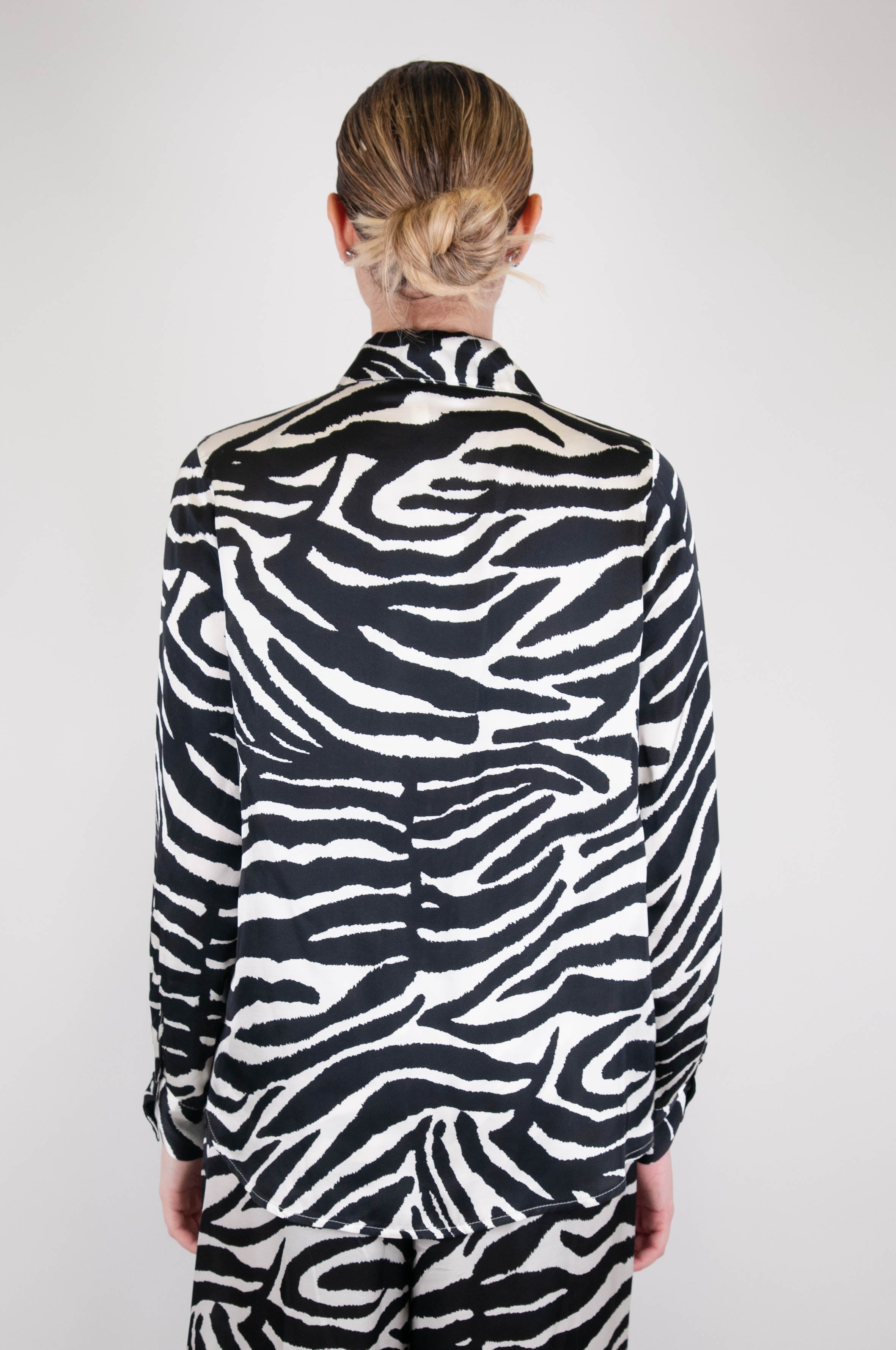 Haveone - Viscose animal print shirt with zebra print