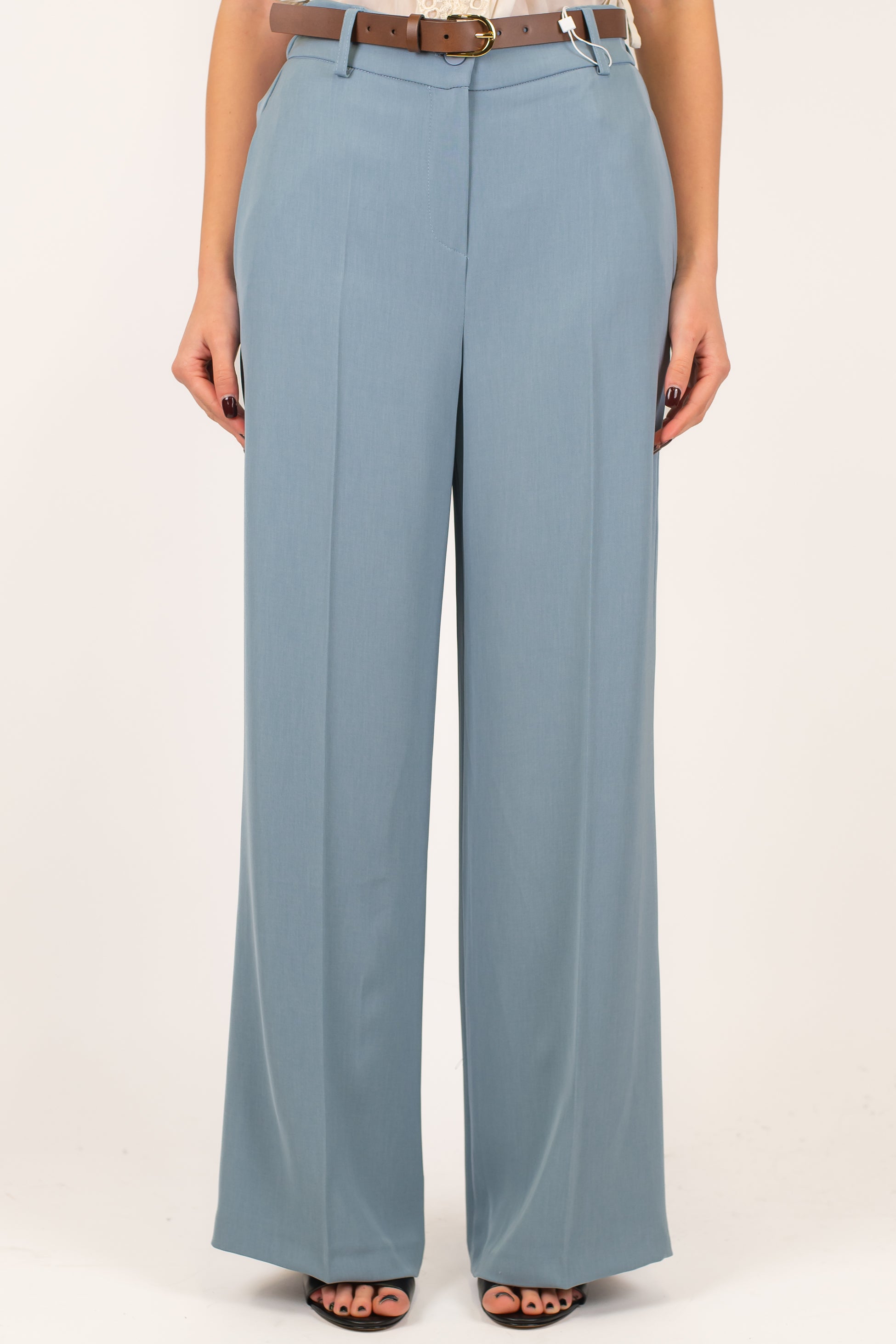 Motel - Pantalone palazzo in tessuto fluido con elastico sul retro