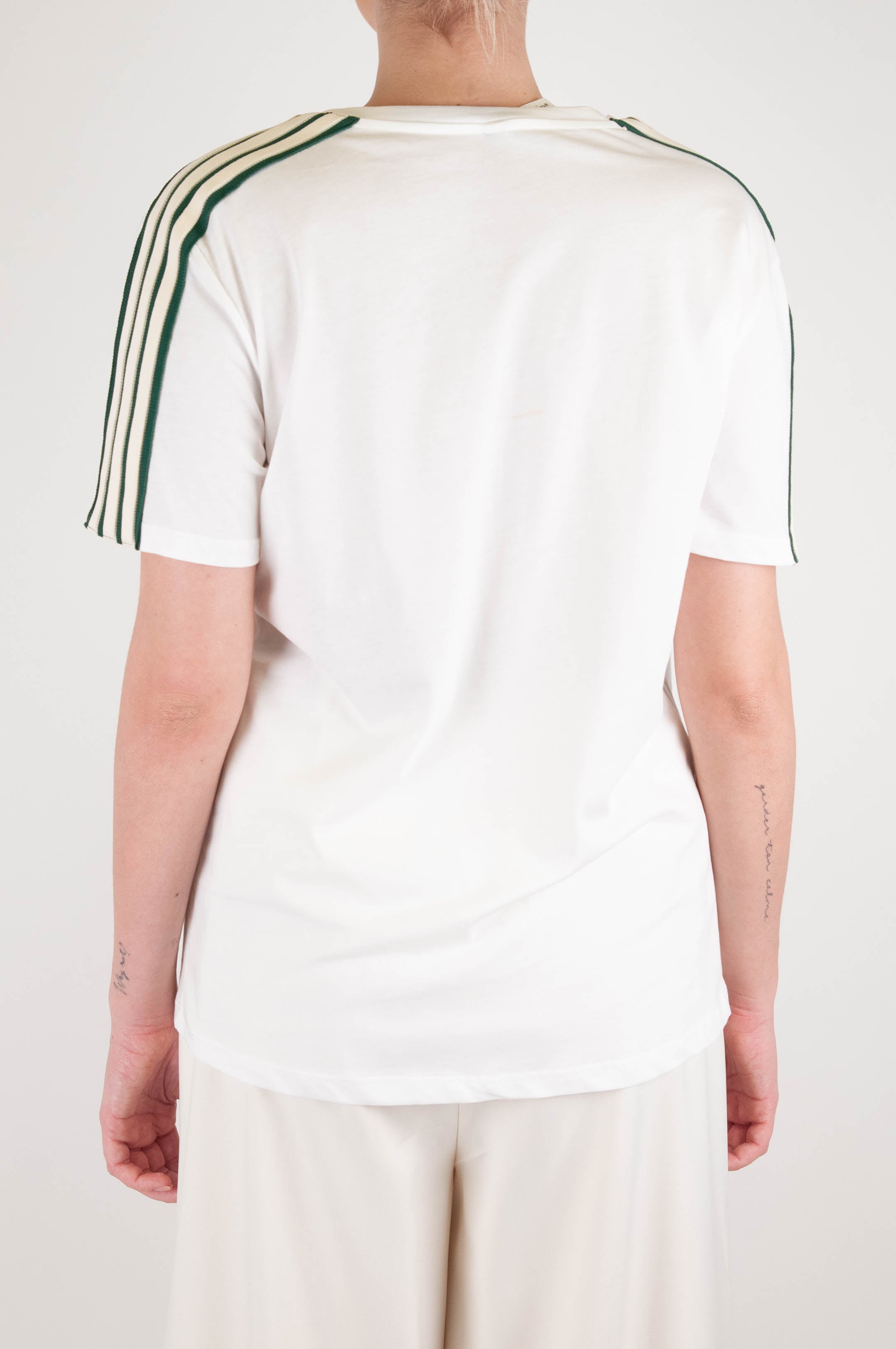 Tension in - Cotton T-shirt with contrasting side band