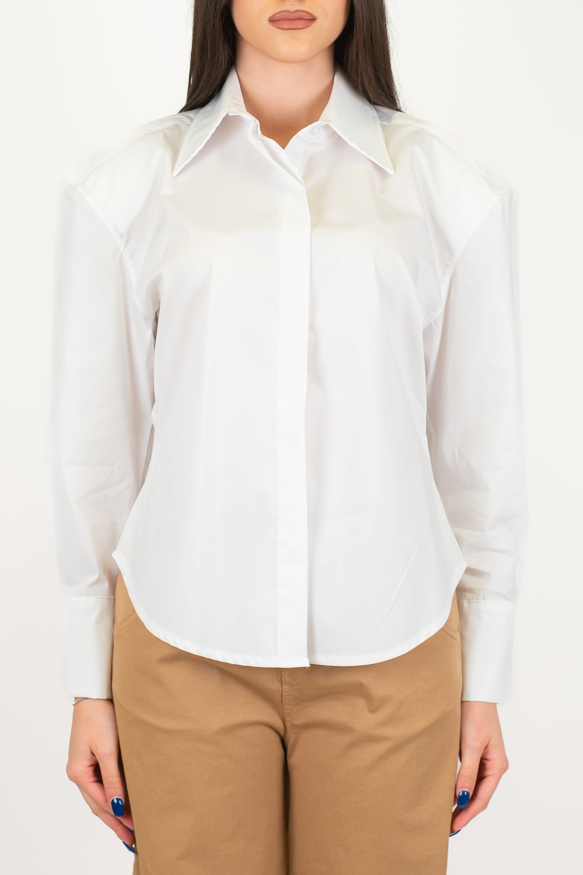 Haveone - Camicia tinta unita con spalline e chiusura a scomparsa