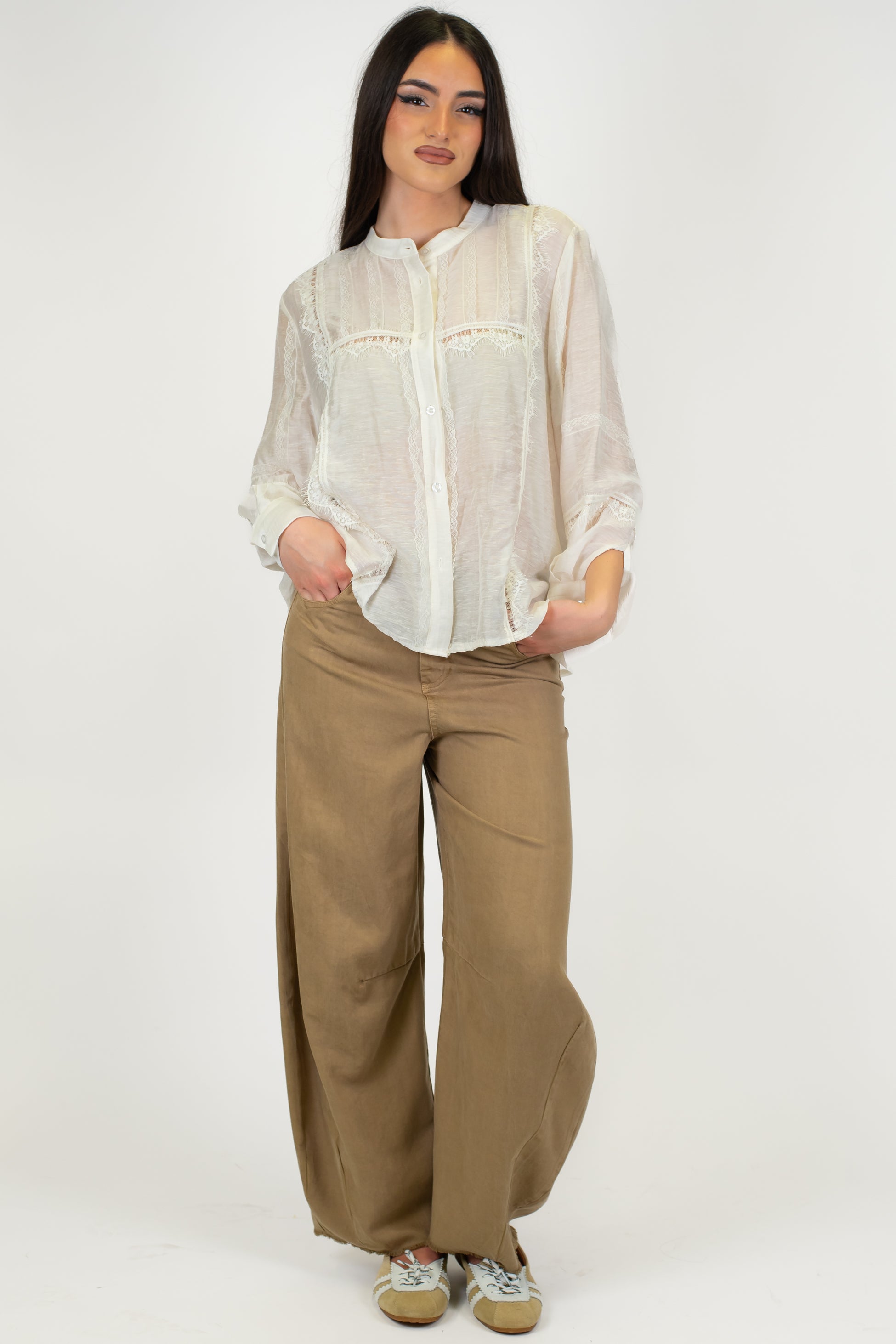 Dixie - Pantalone balloon in lyocell con tasconi posteriori