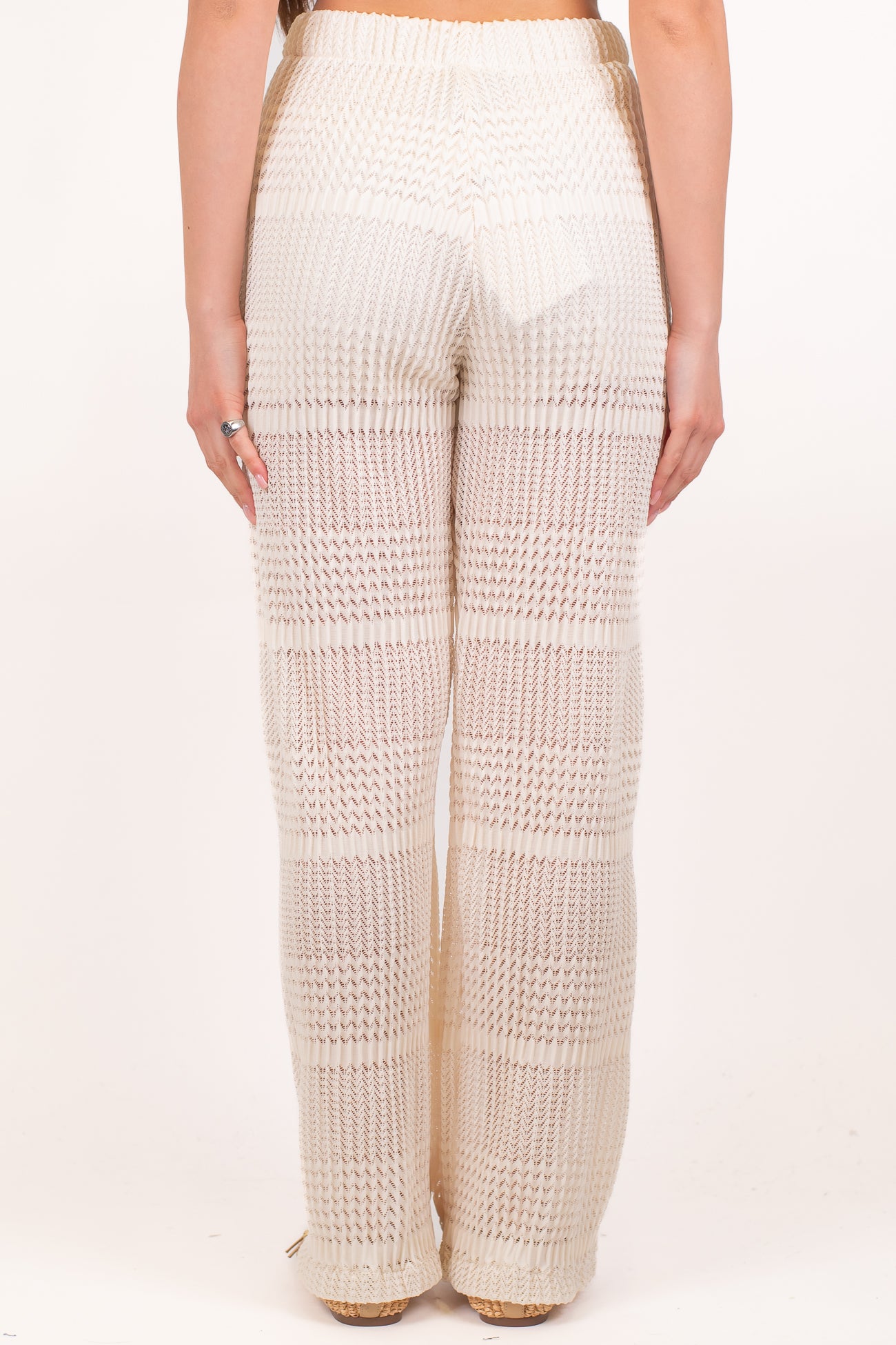 Haveone - Pantalone regular lavorato a maglia con elastico in vita