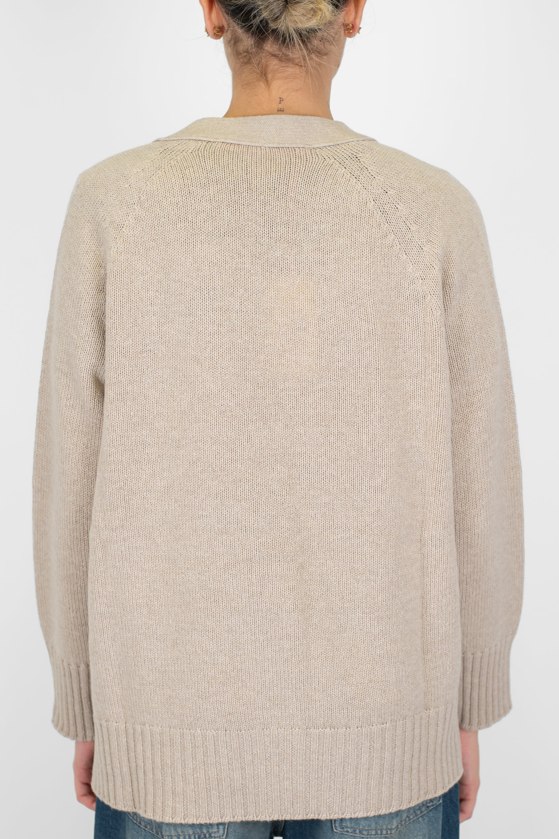 Tensione in - Cardigan scollo a V in lana e cashmere