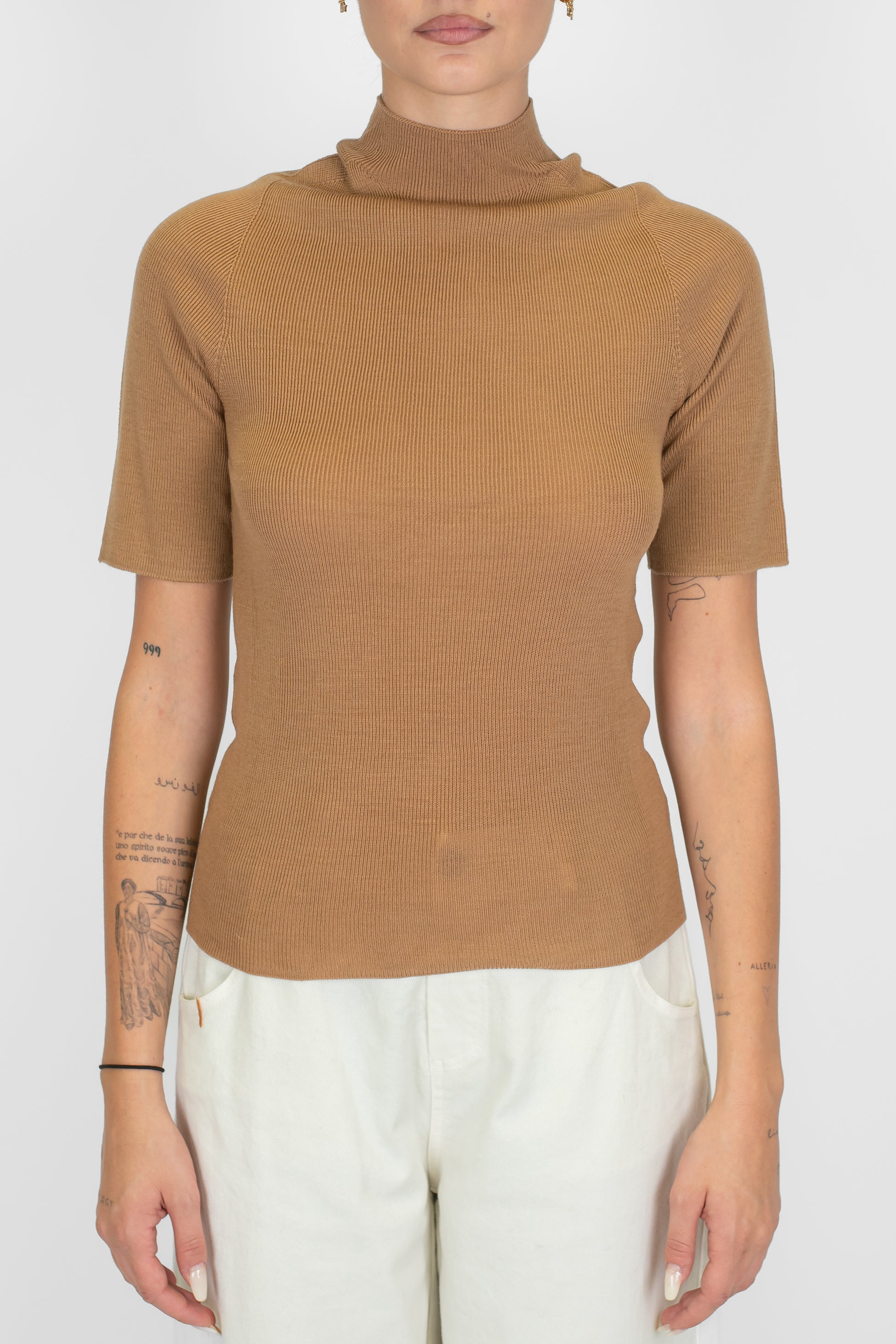 Haveone - Lupetto a costine mezzamanica in pura lana