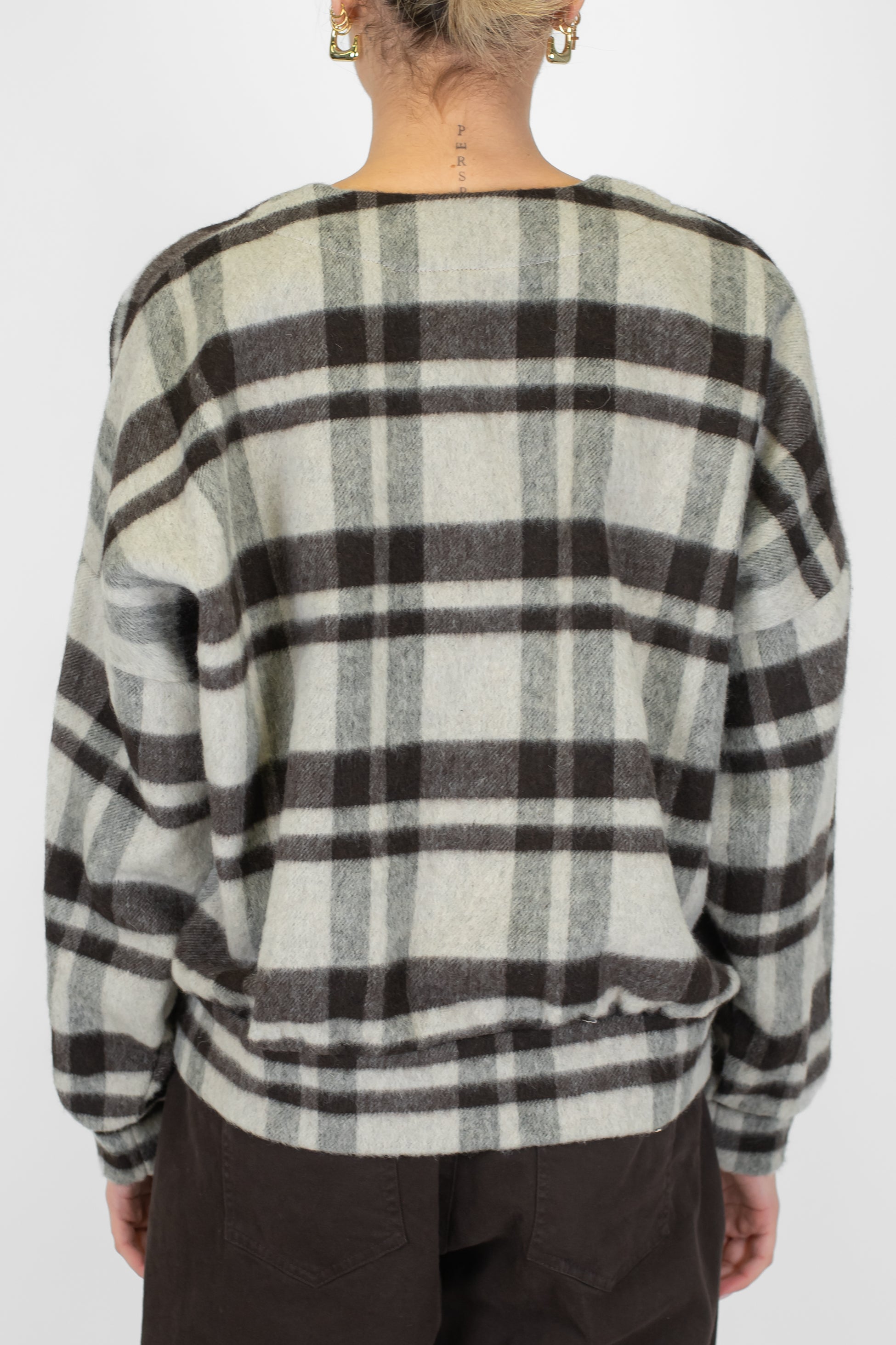 Haveone - Cardigan over fantasia check in misto lana