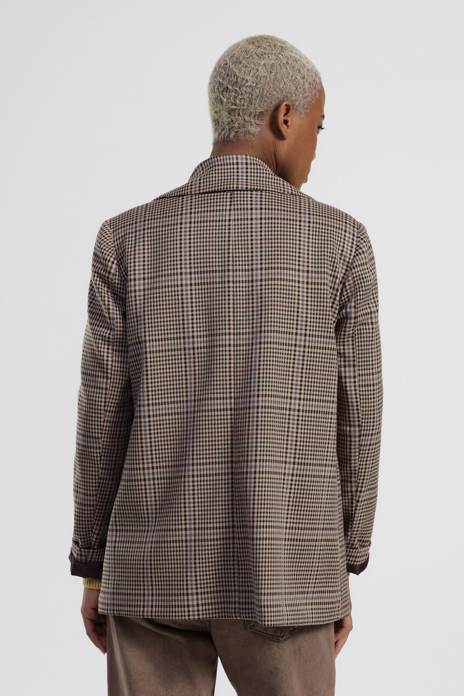 Dixie - Giacca fantasia check con spille gioiello