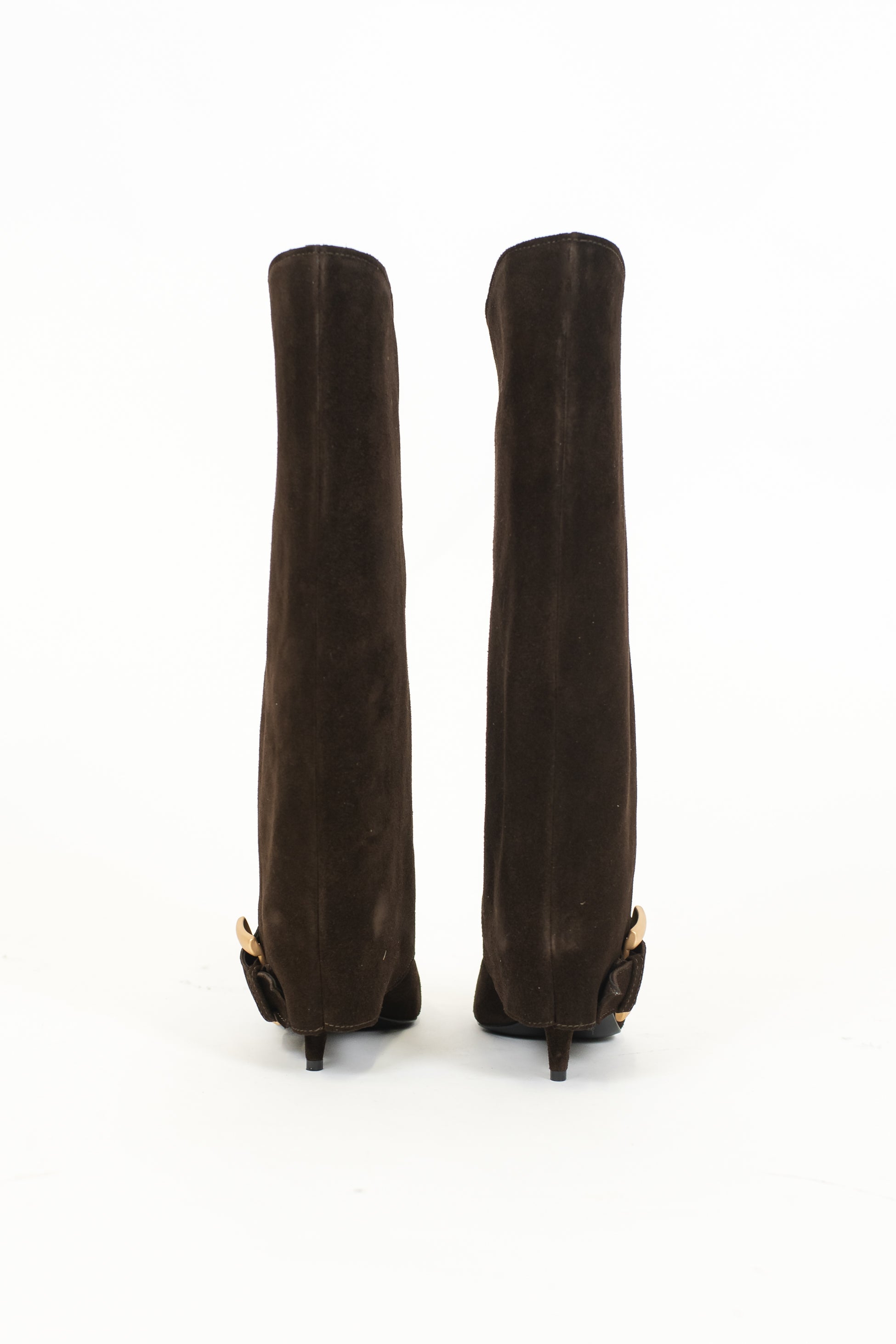 Ovyé - Stivale in camoscio con tacchetto e fibbia a contrasto