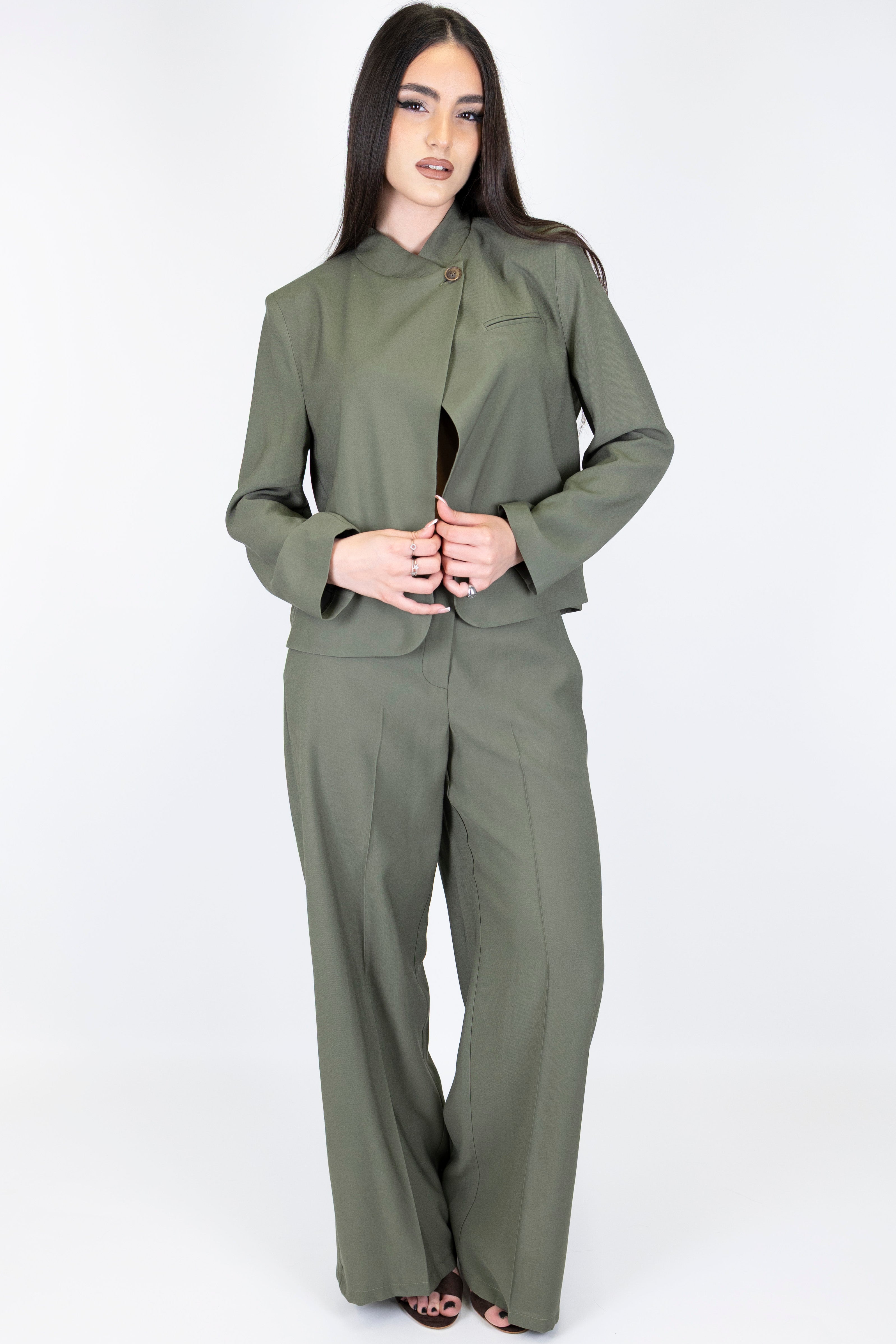 Tensione in - Pantalone palazzo in viscosa leggera con elastico sul retro