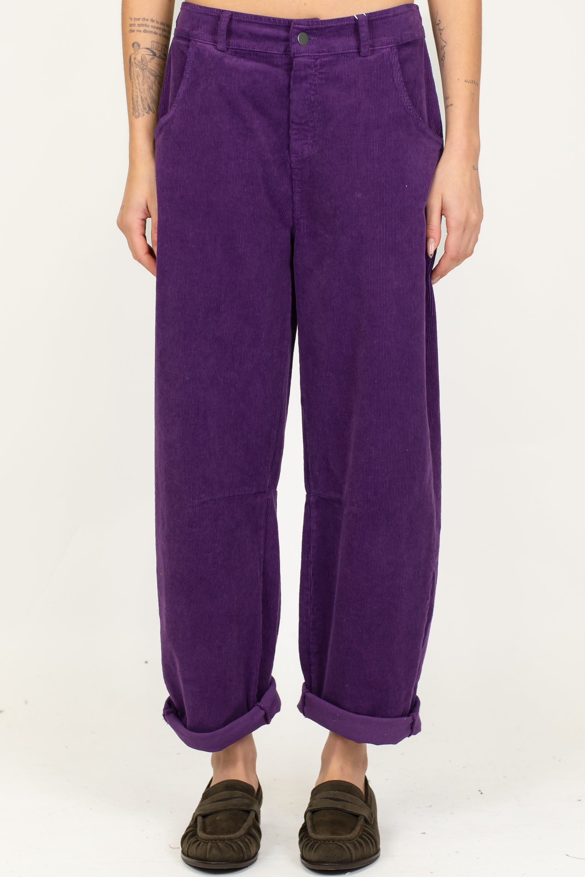 Motel - Pantalone balloon in velluto a coste con elastico sul retro