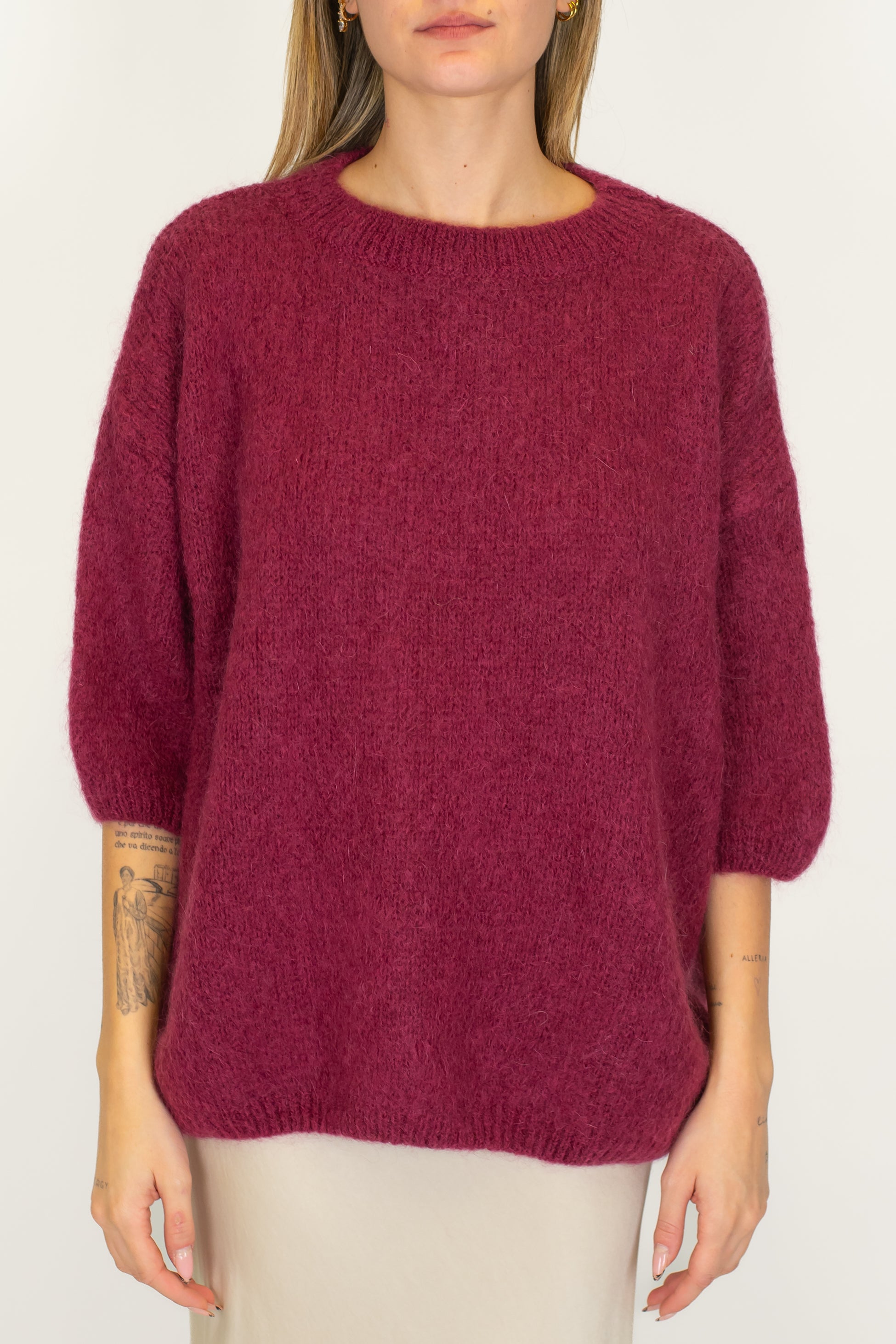 Dixie - Maglia over in misto lana con manica tre quarti