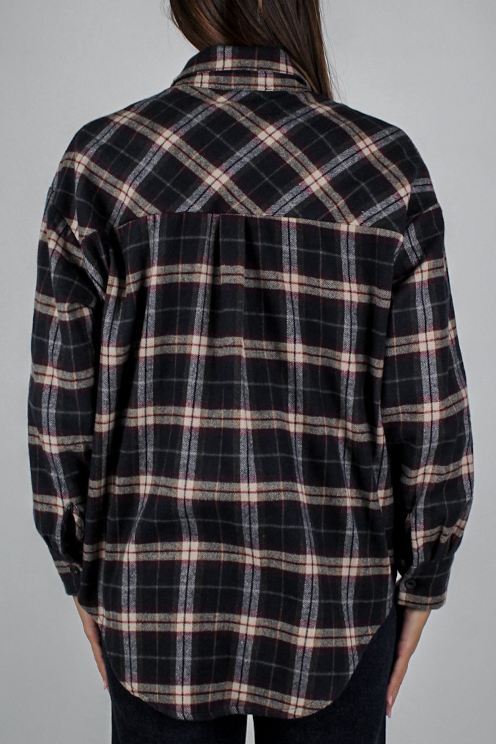 Motel - Camicia fantasia check con taschino
