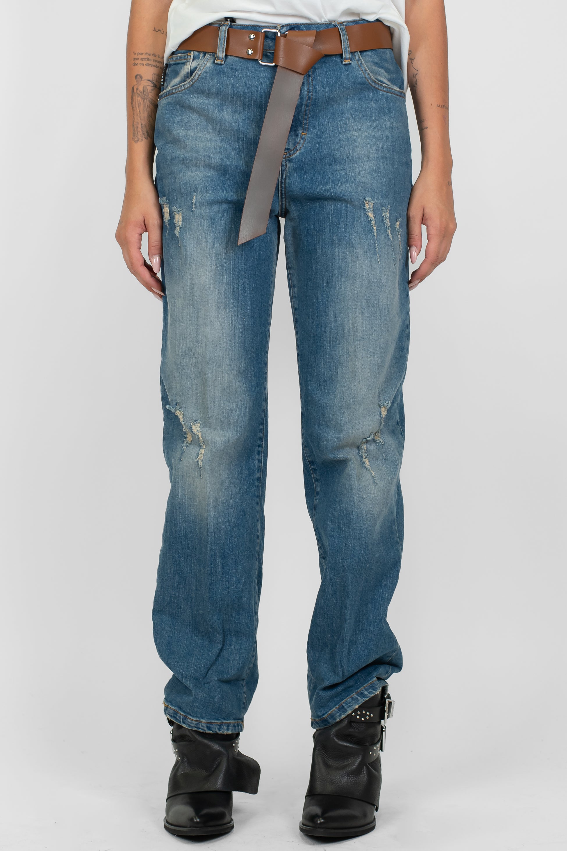 Haveone - Jenas regular lavaggio medio modello Mandy con rotture