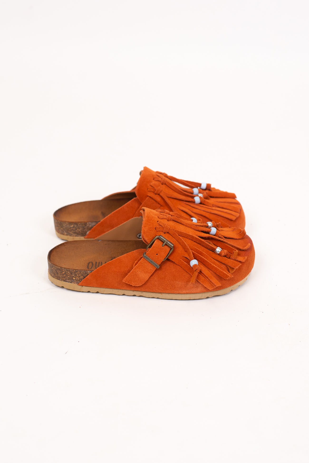 Ovyé - Mules in suede con frange e perline