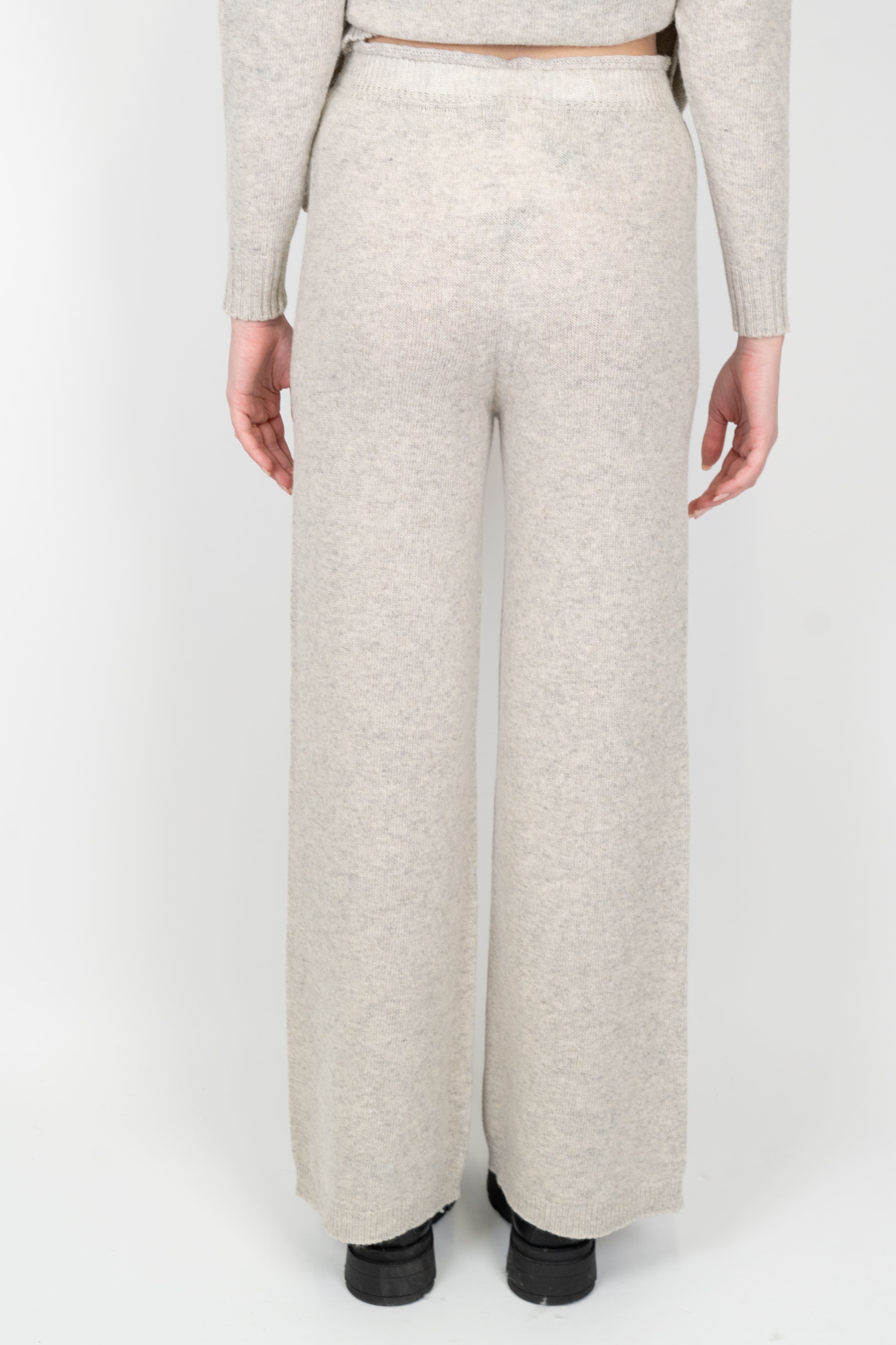 Haveone - Pantalone palazzo in maglia misto lana e cashmere