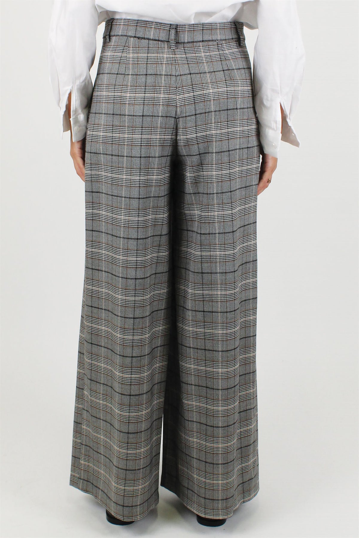 Tensione in - Pantalone palazzo fantasia principe di galles con pinces