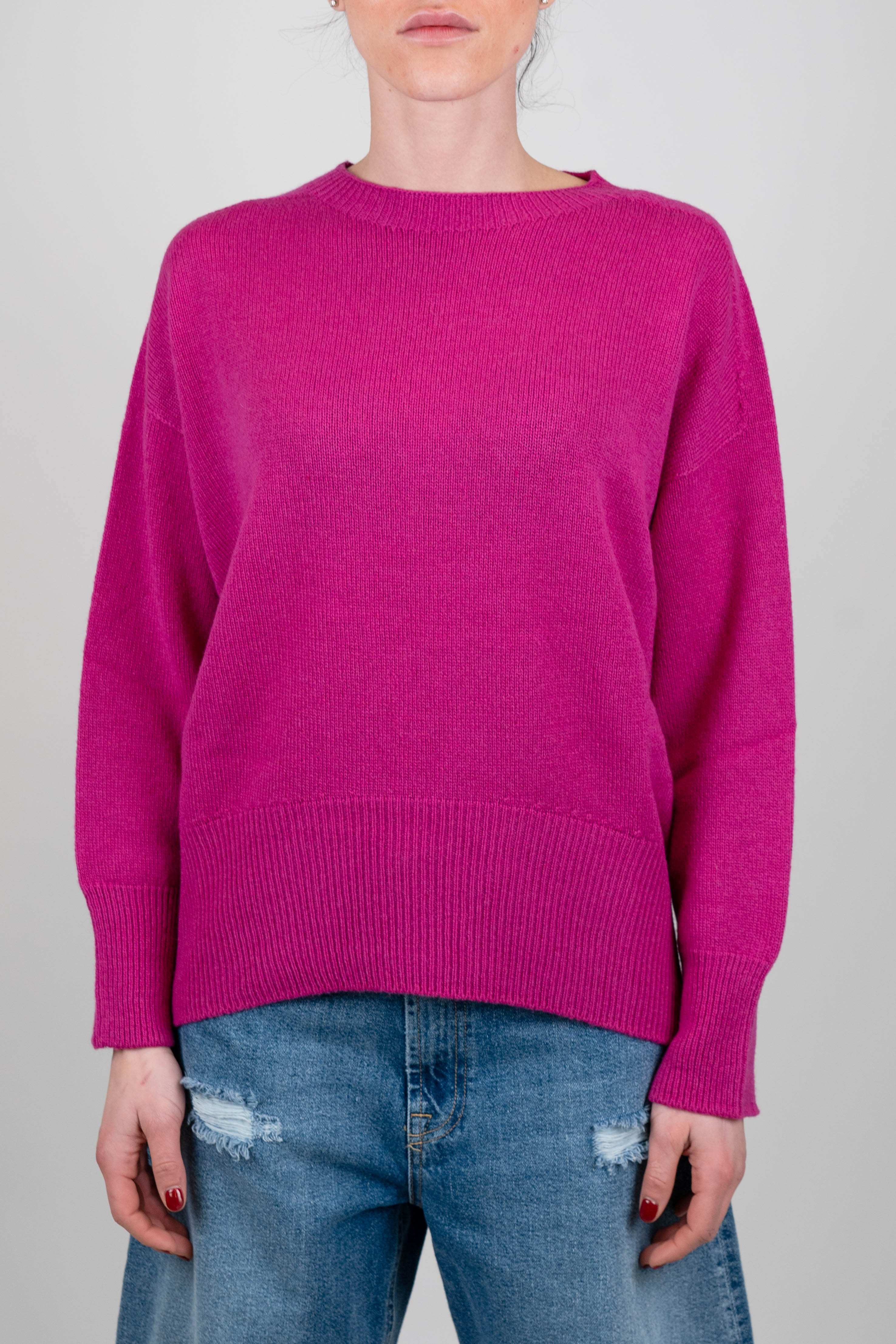 Tensione in - Maglia girocollo in misto cashmere con orlo stondato