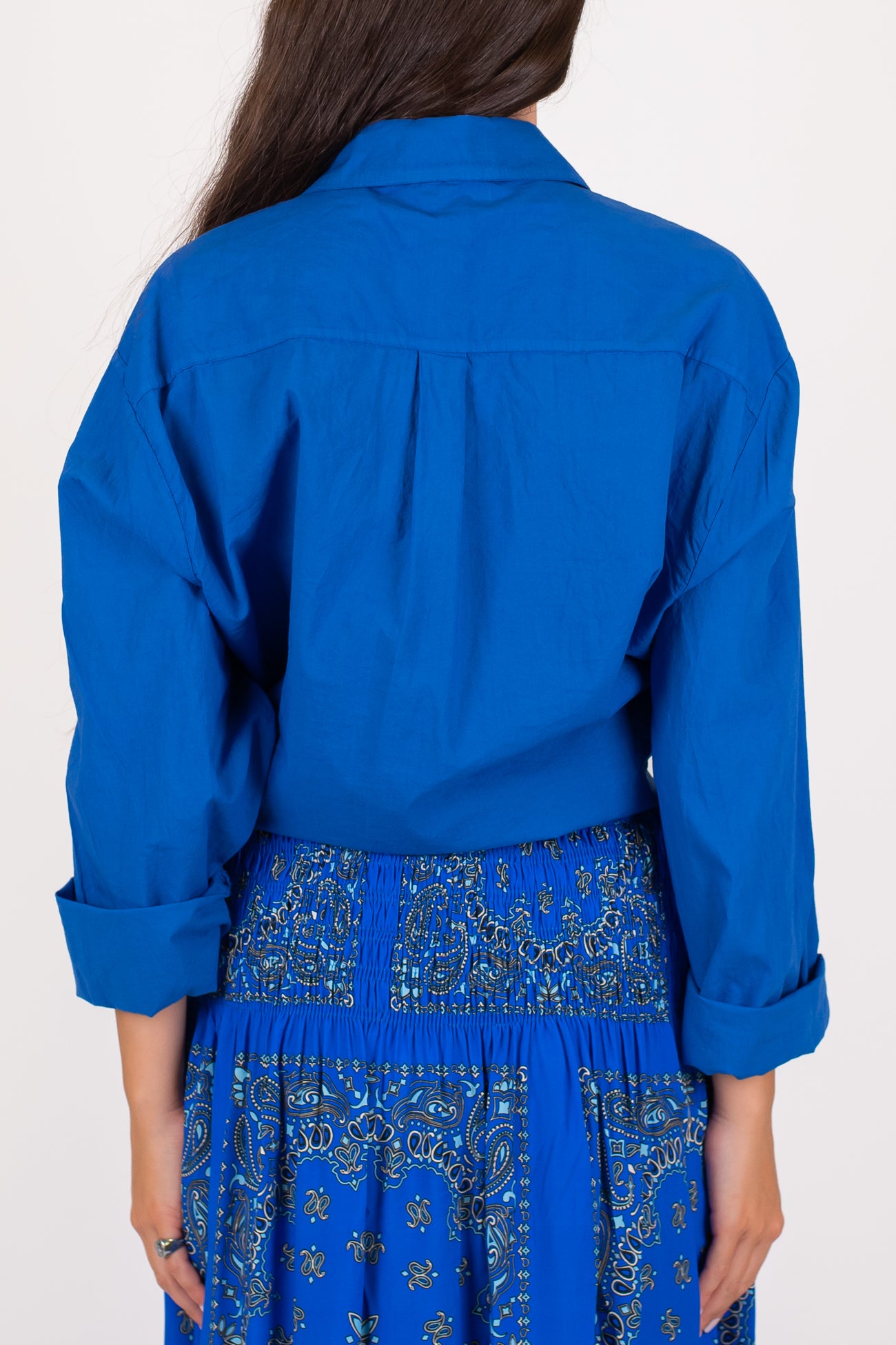 Haveone - Camicia in mussola di cotone con doppia tasca