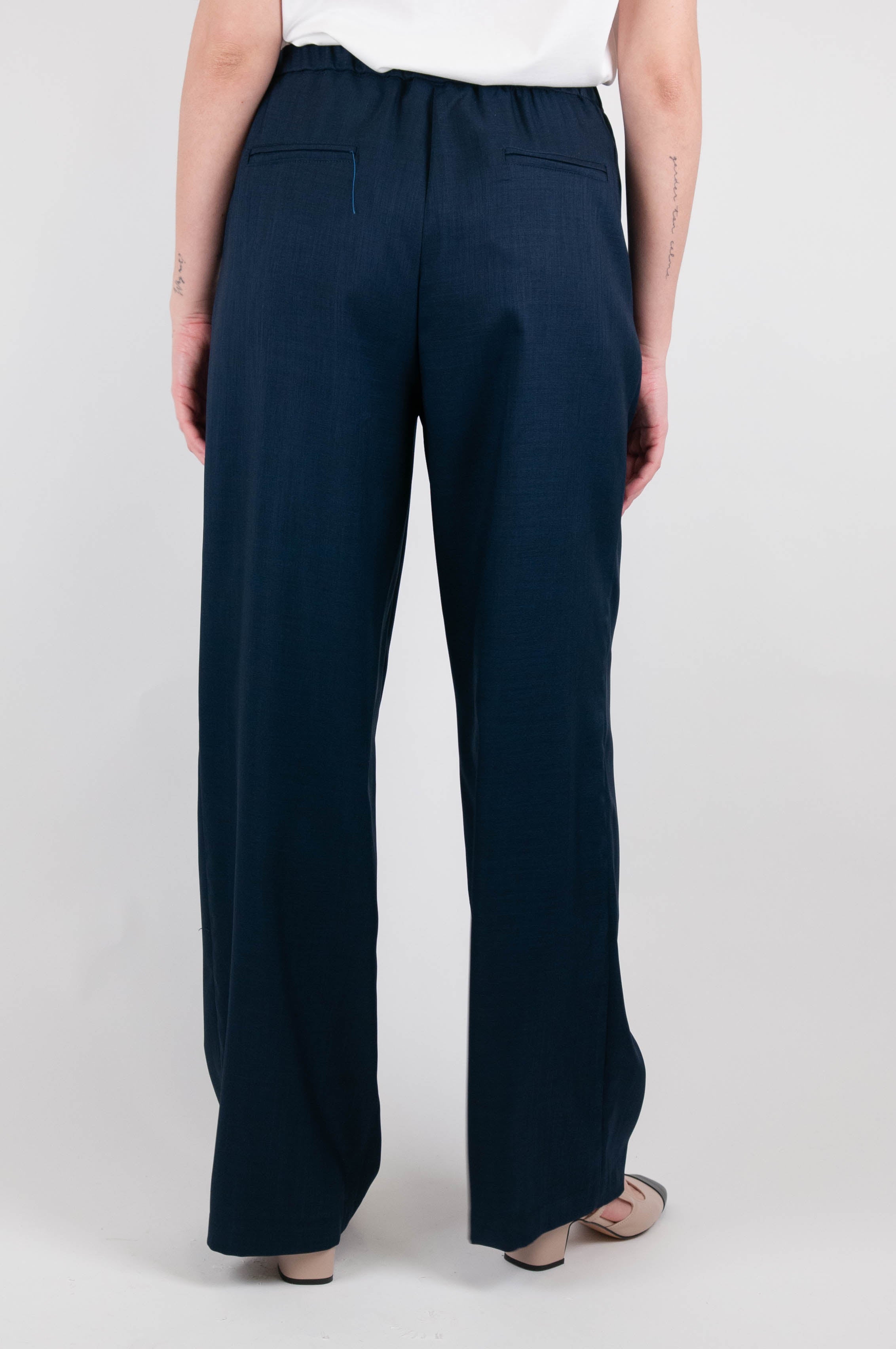 Motel - Palazzo trousers with pleats and elastic on the back