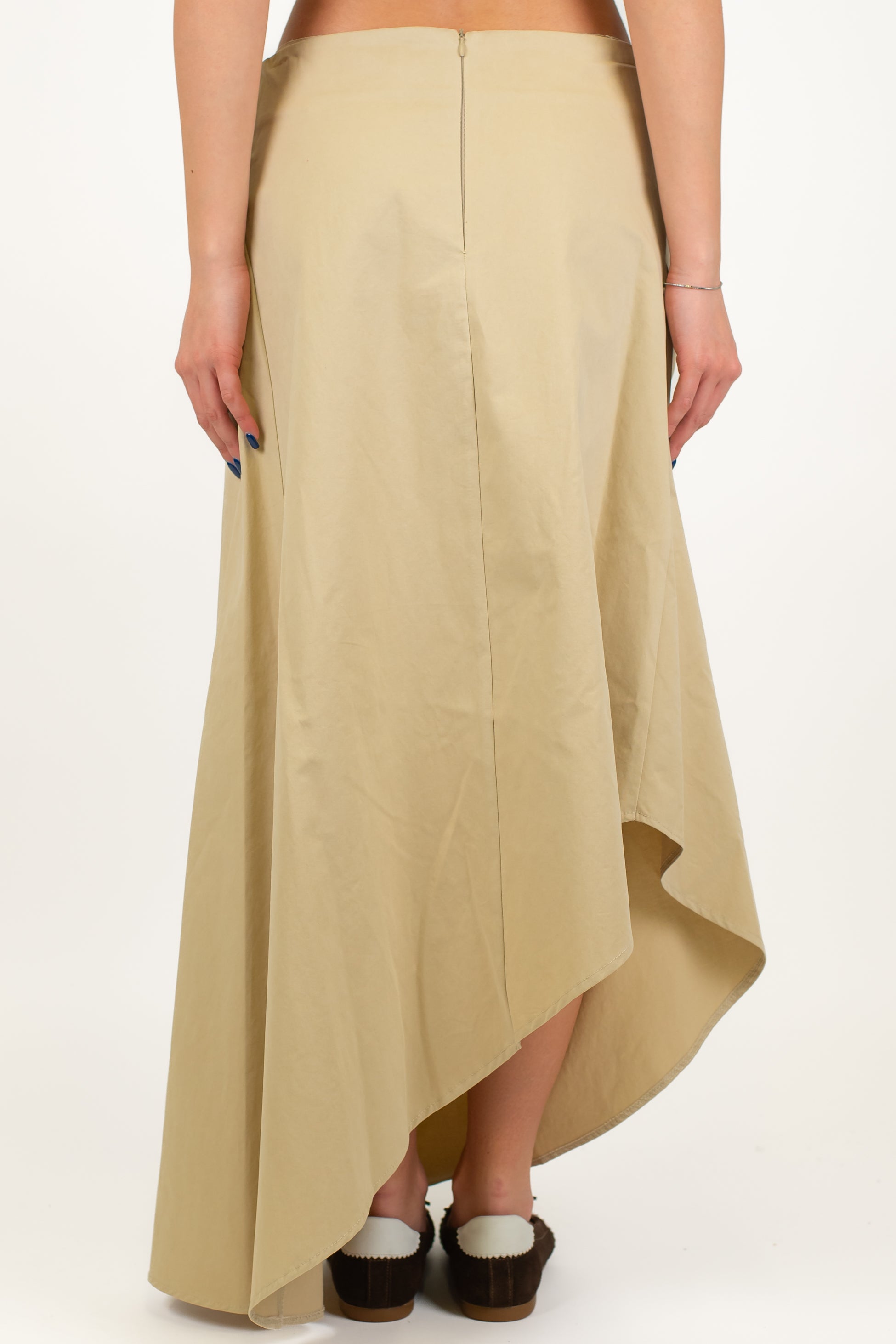 Motel - Gonna con fondo asimmetrico e chisura con zip sul retro