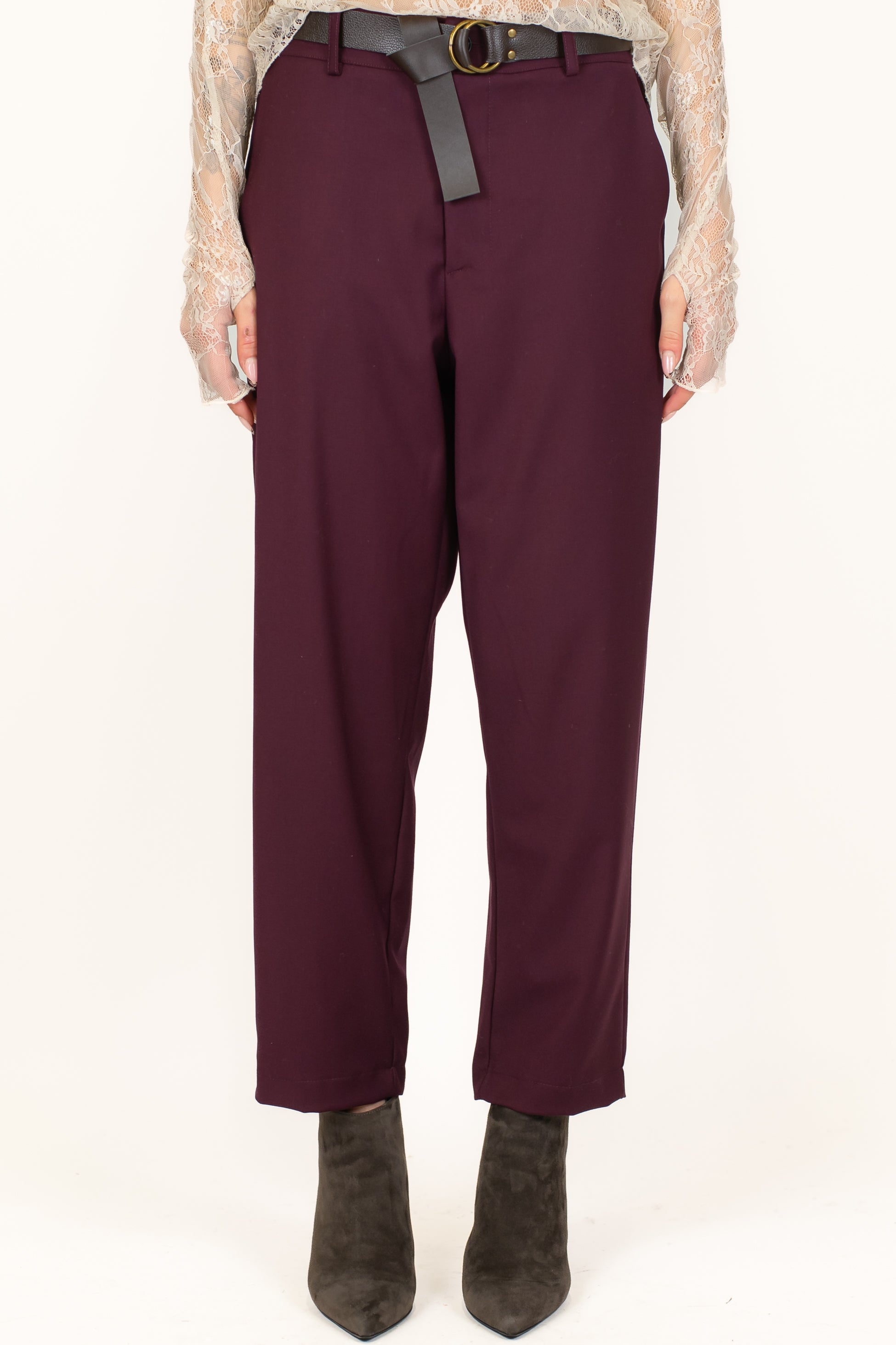 Haveone - Pantalone tinta unita con elastico sul retro