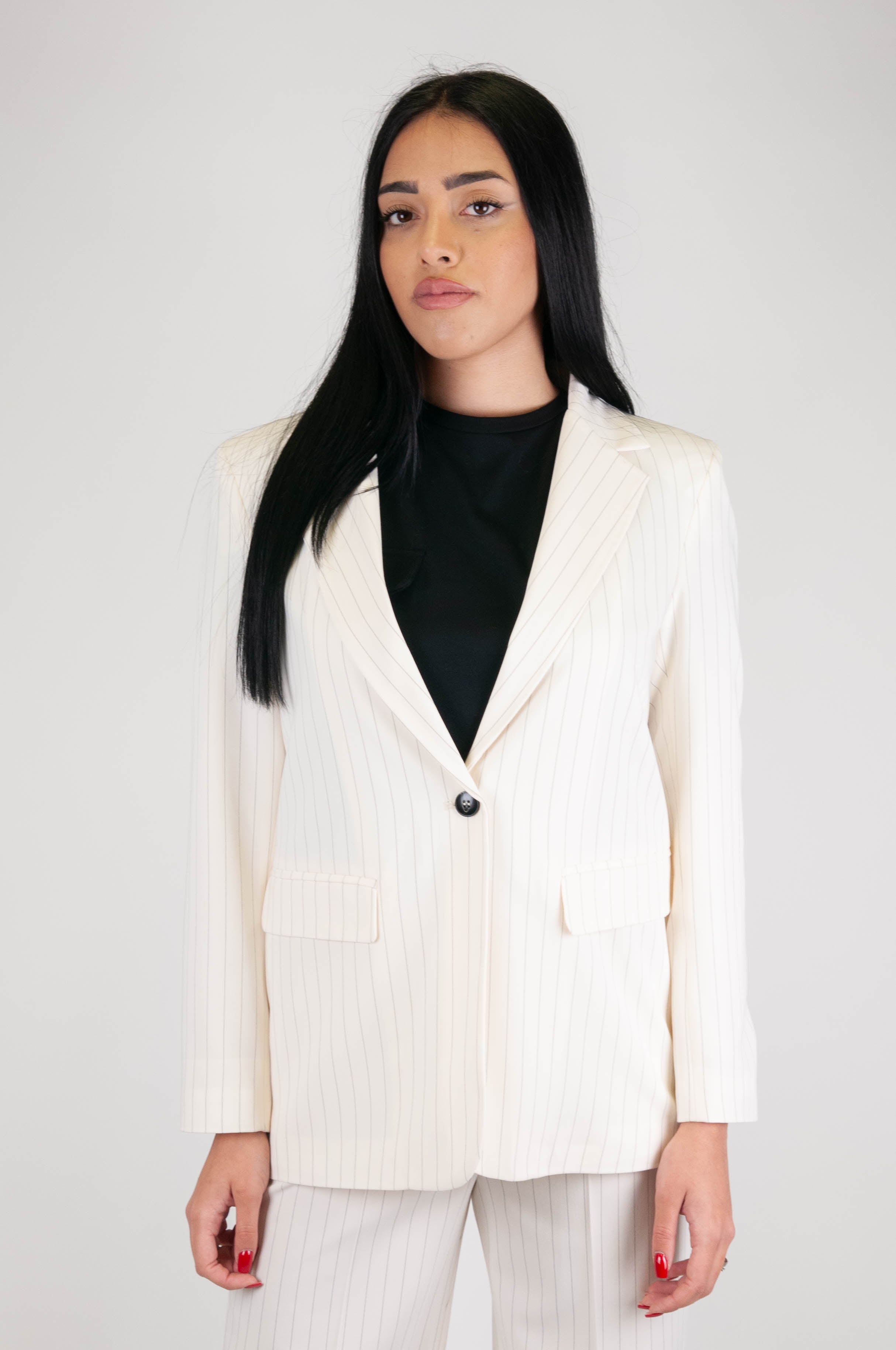 Tension in - Pinstriped single-breasted jacket