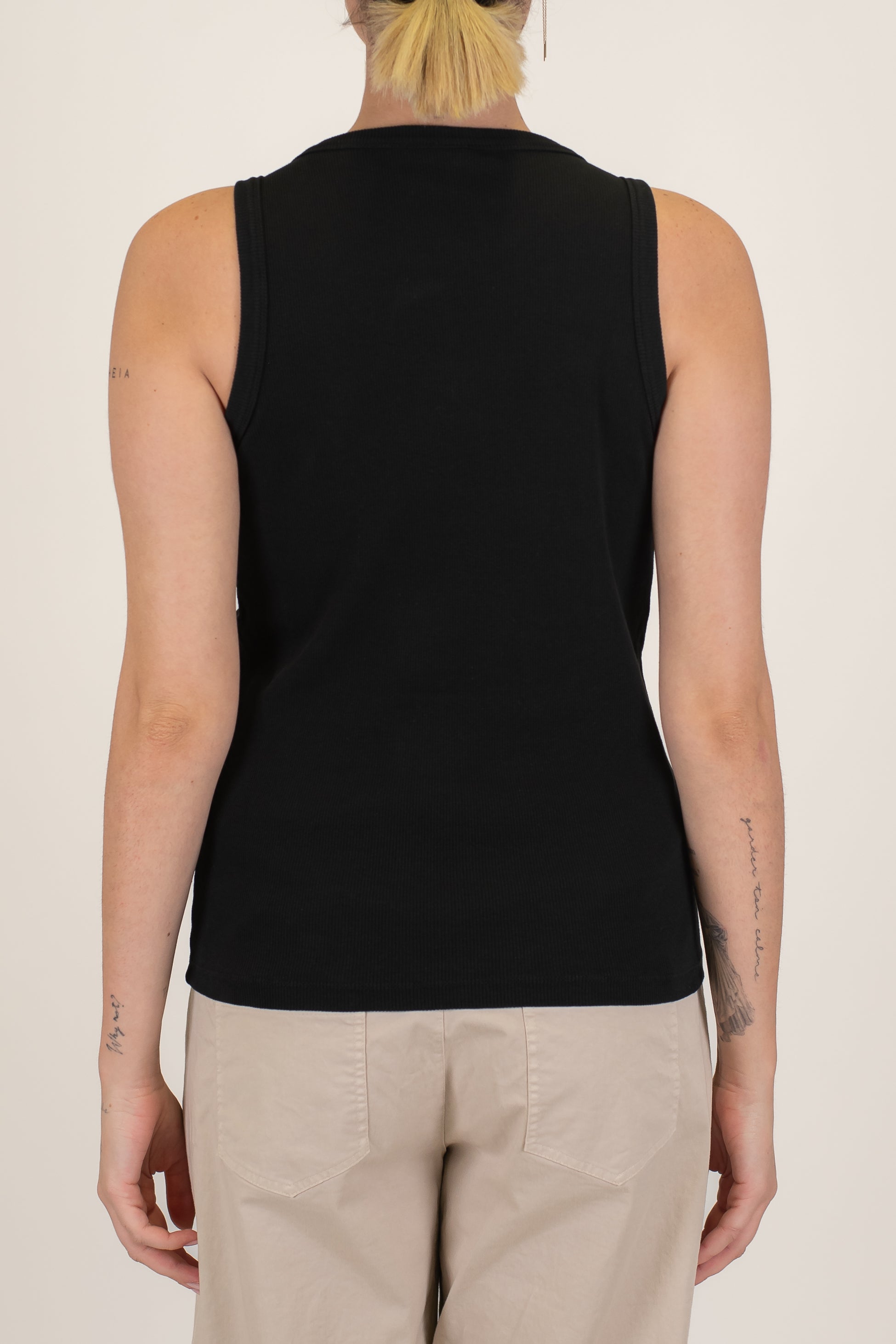 Tensione in - Canotta a costine in cotone