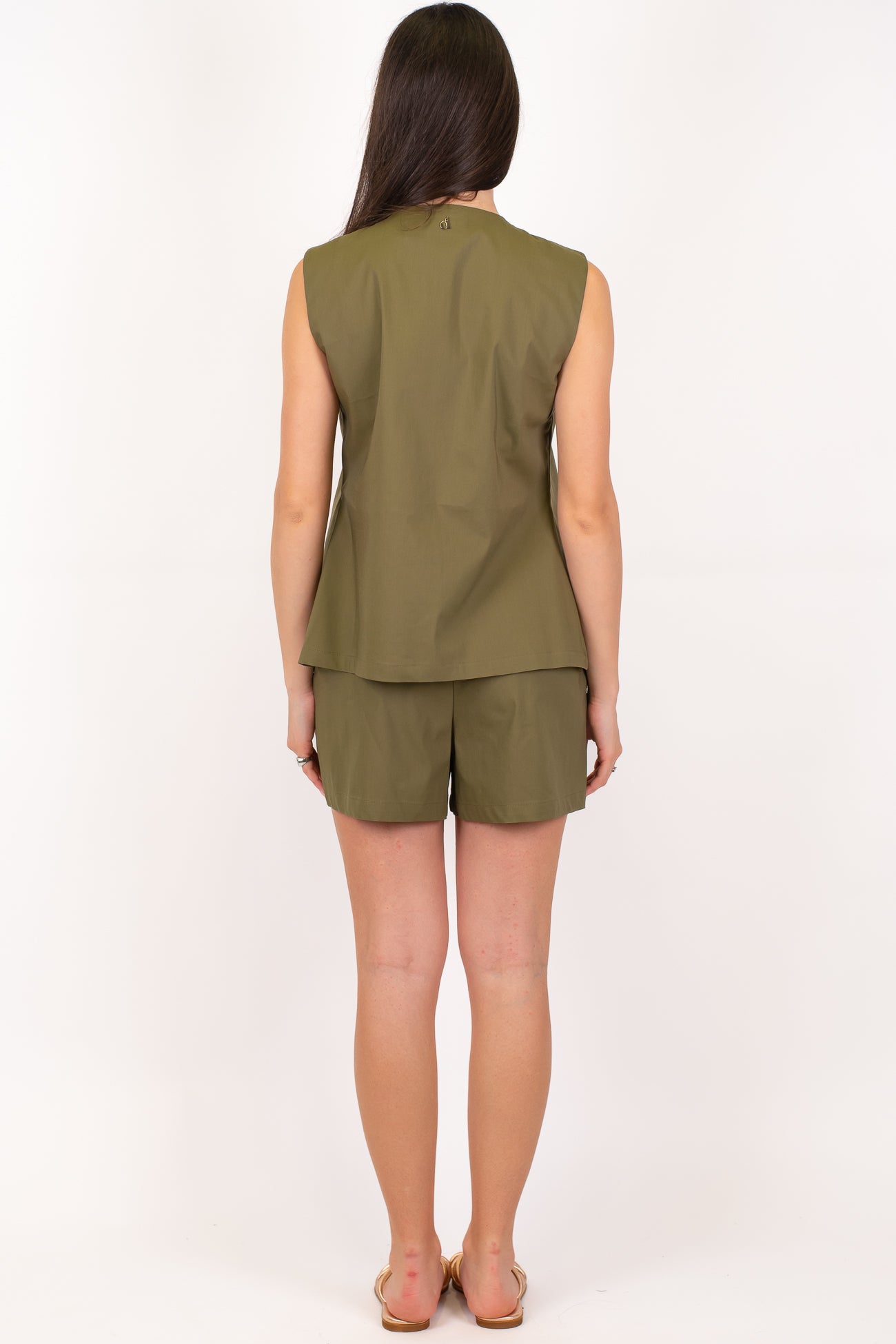 Dixie - Coordinato tre pezzi con giacca giromaniche, top e shorts