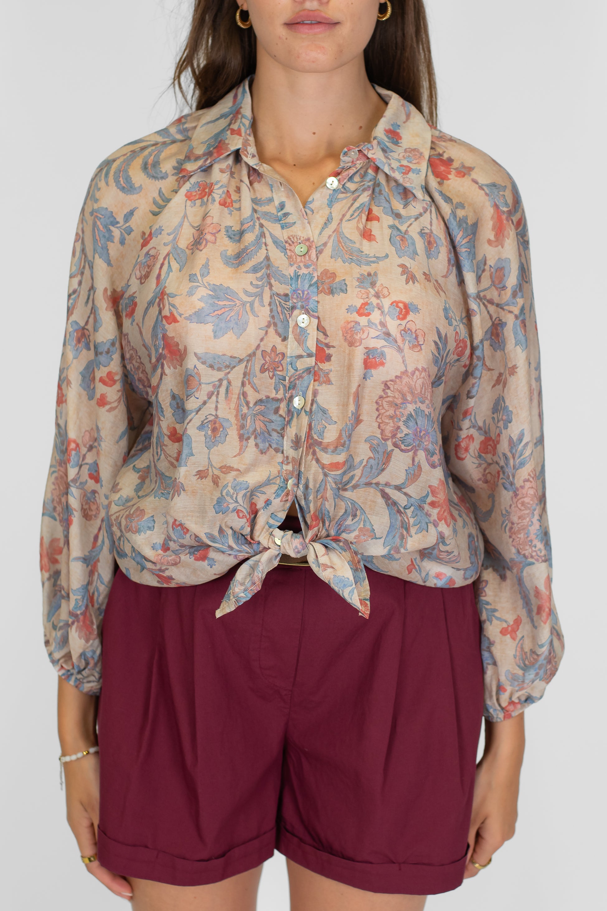 Tensione in - Camicia fantaisia floreale in lyocell