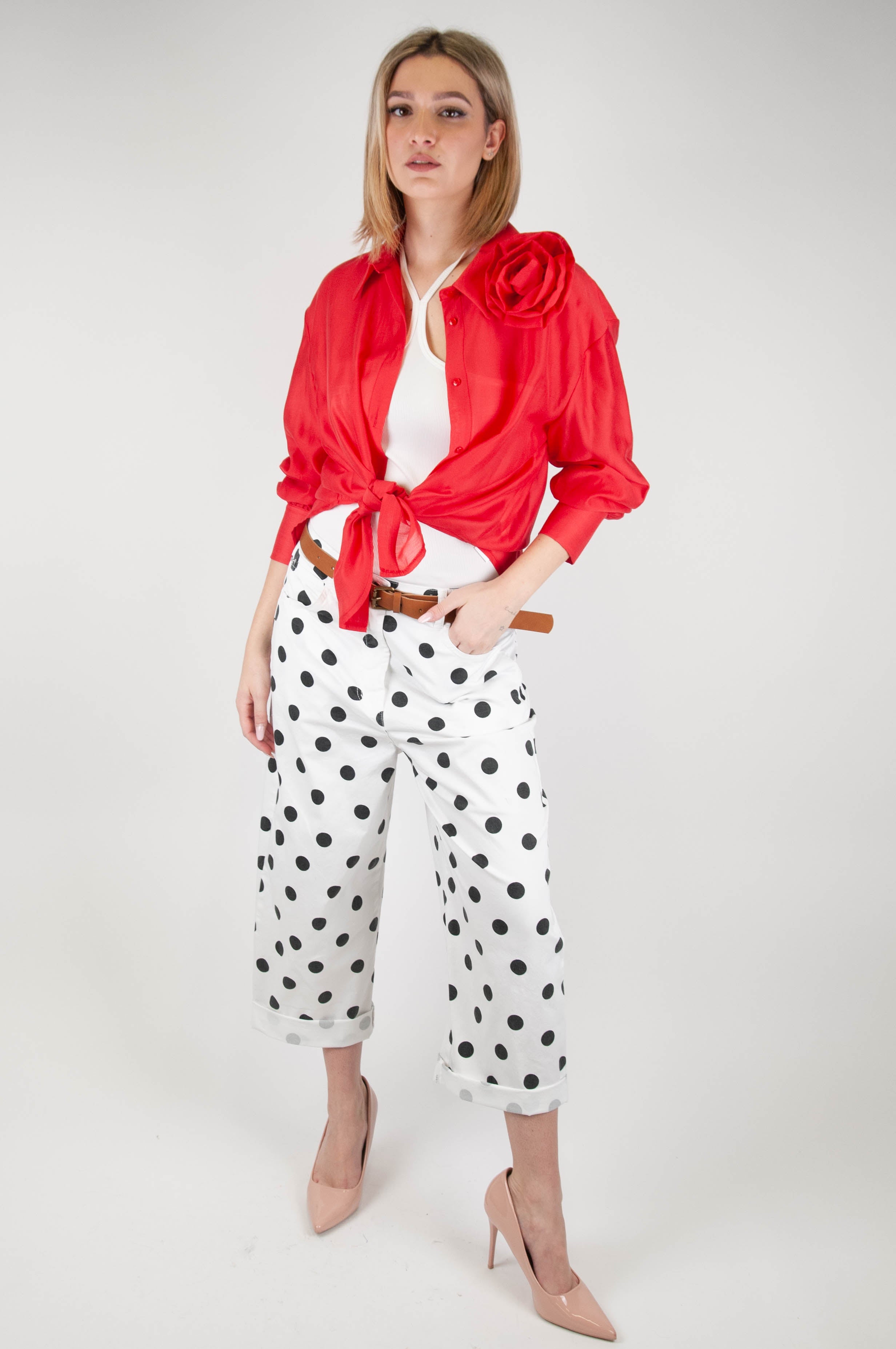 Tension in - Regular polka dot pattern trousers