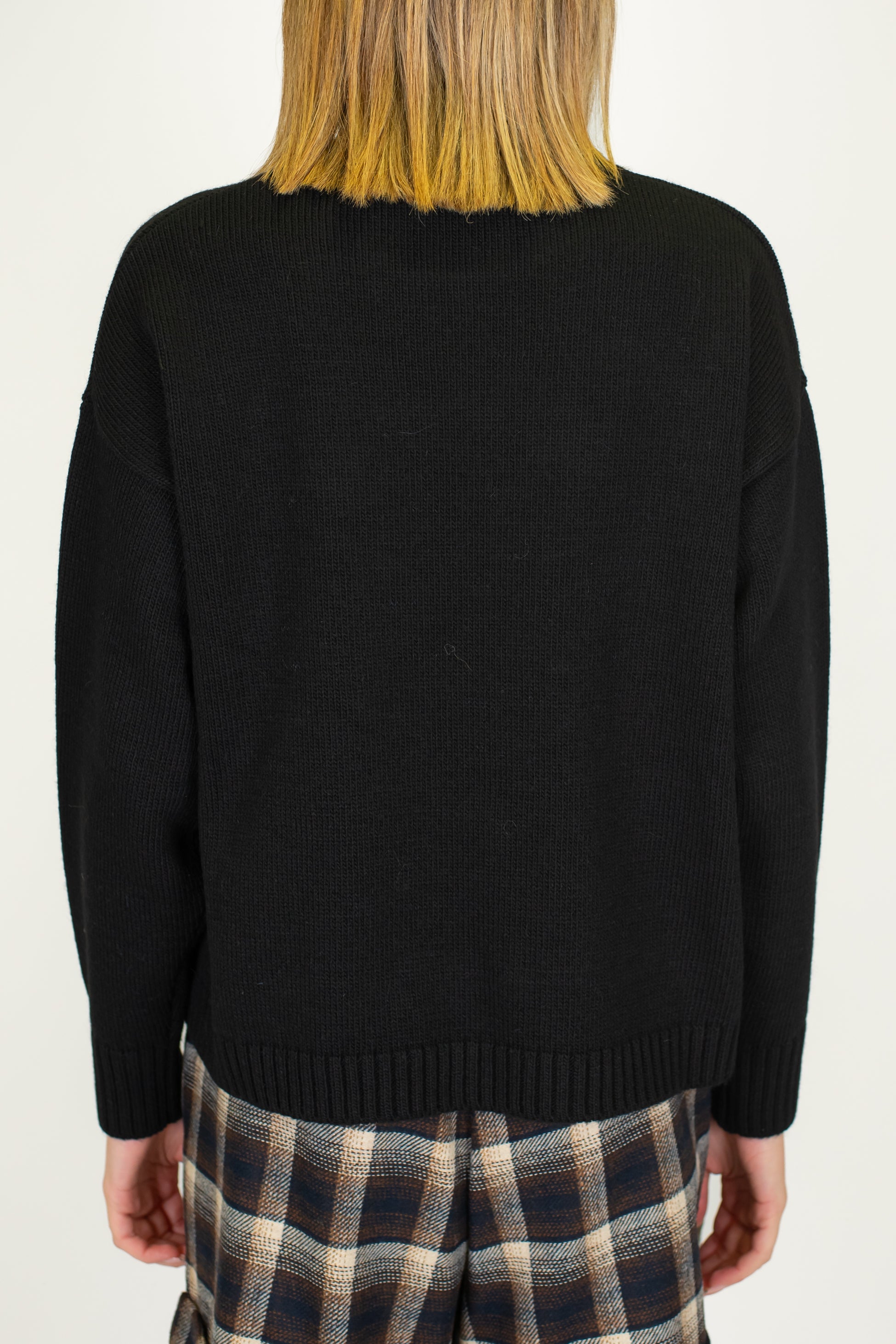 Motel - Maglia girocollo in misto lana con numero a contrasto