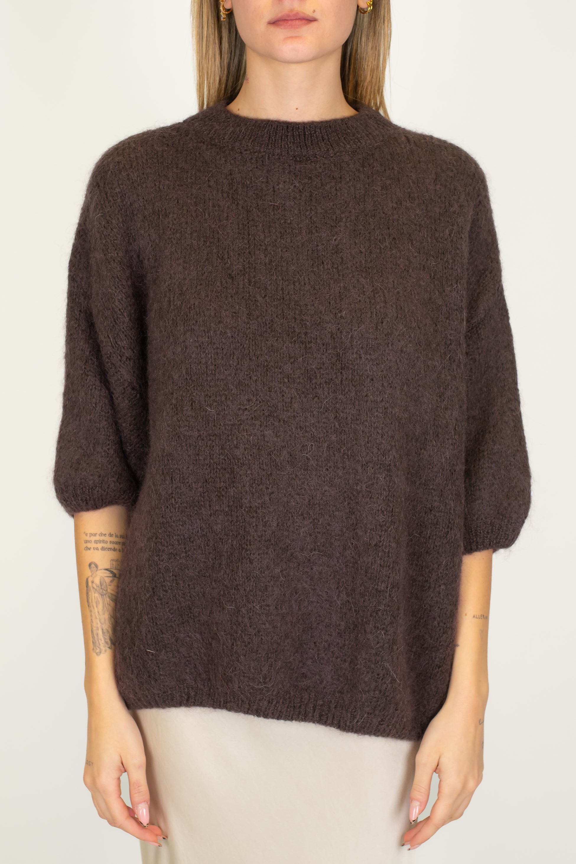 Dixie - Maglia over in misto lana con manica tre quarti